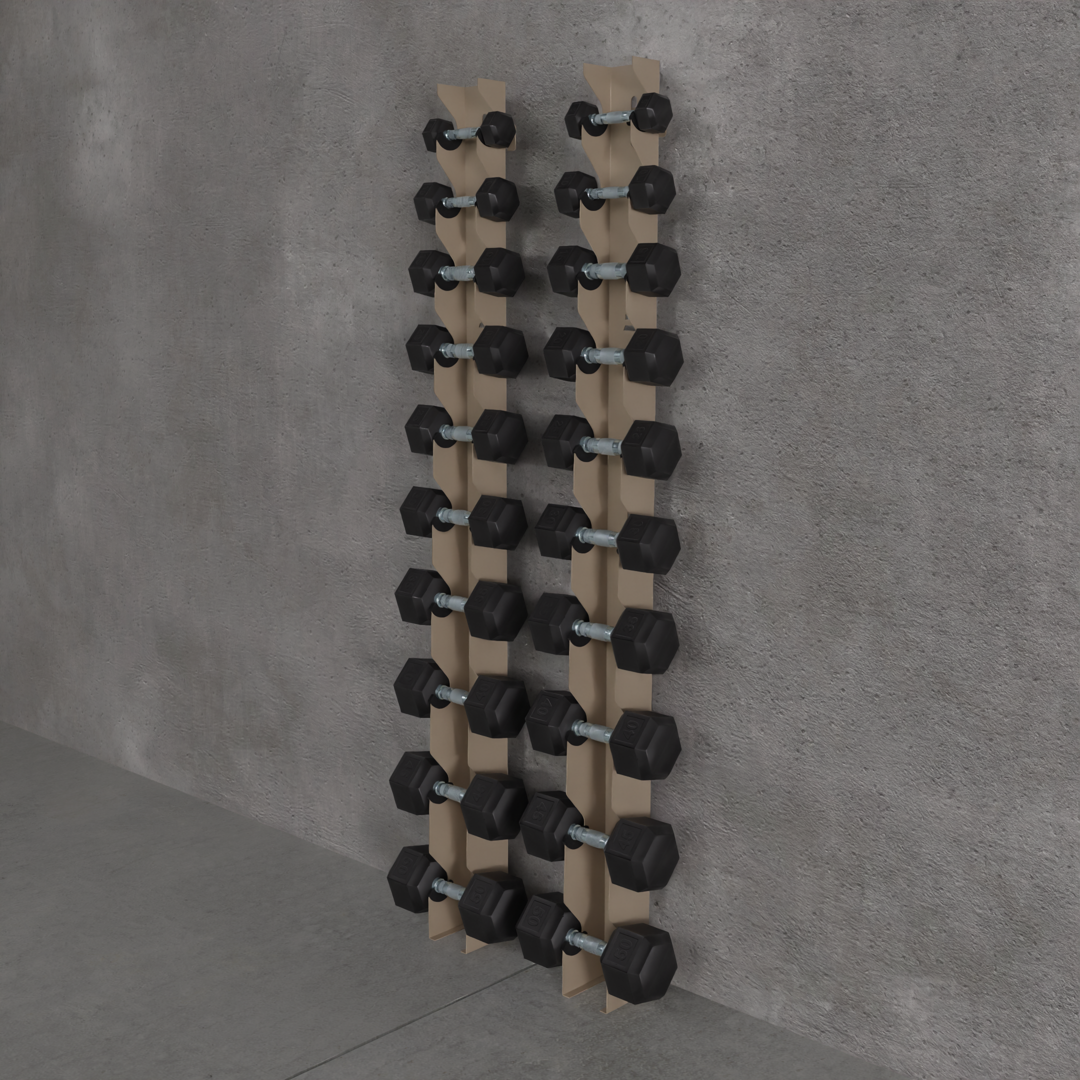 Delta | 10-Tier Vertical Dumbbell Storage Wall/Rack Mount