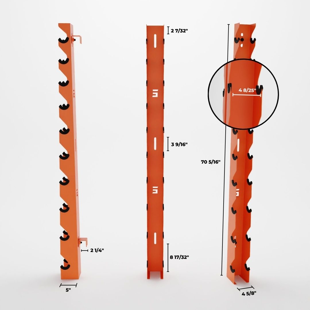 Delta | 10-Tier Vertical Dumbbell Storage Wall/Rack Mount