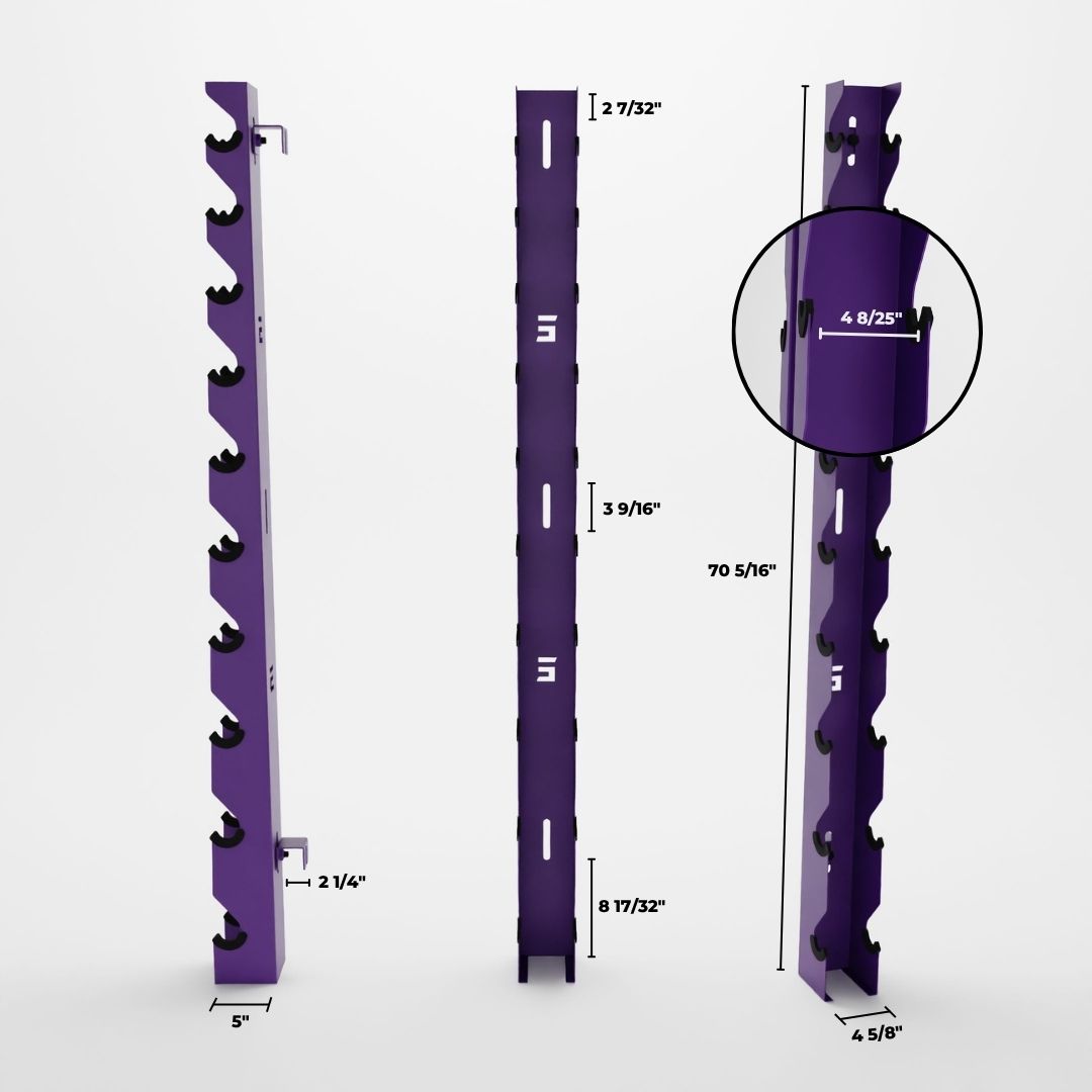 Delta | 10-Tier Vertical Dumbbell Storage Wall/Rack Mount
