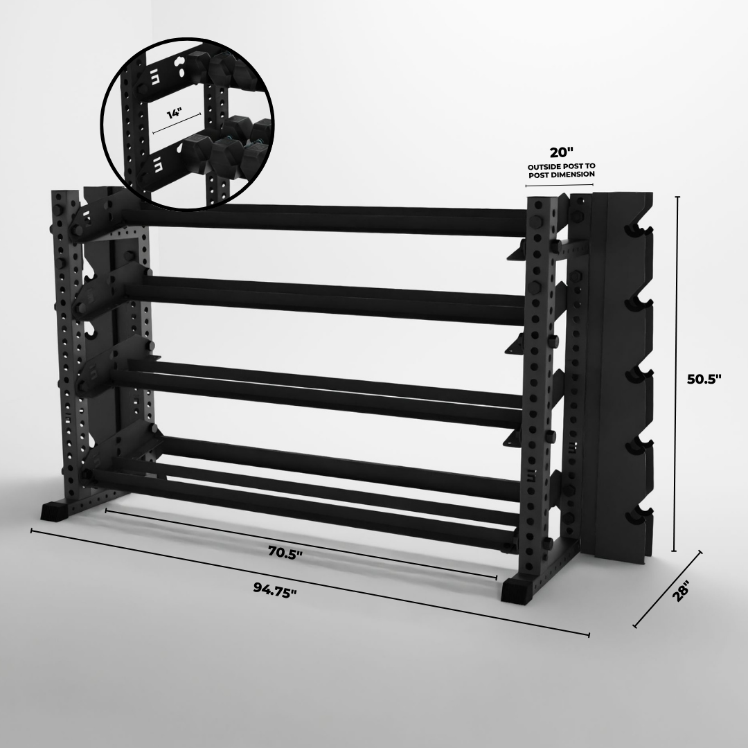 Alpha | 4-Tier Horizontal Rack | Double-Post