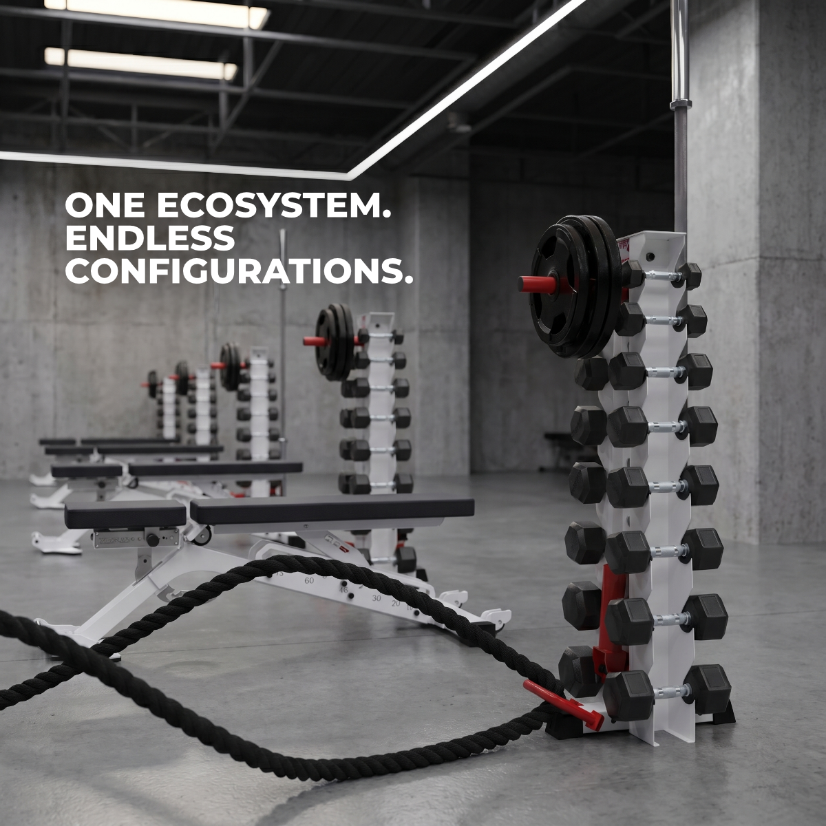 Alpha | 8-Tier Vertical Dumbbell Storage Rack