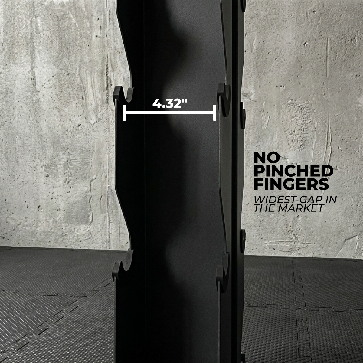 wide gap between delta elite rack tiers prevents pinched fingers