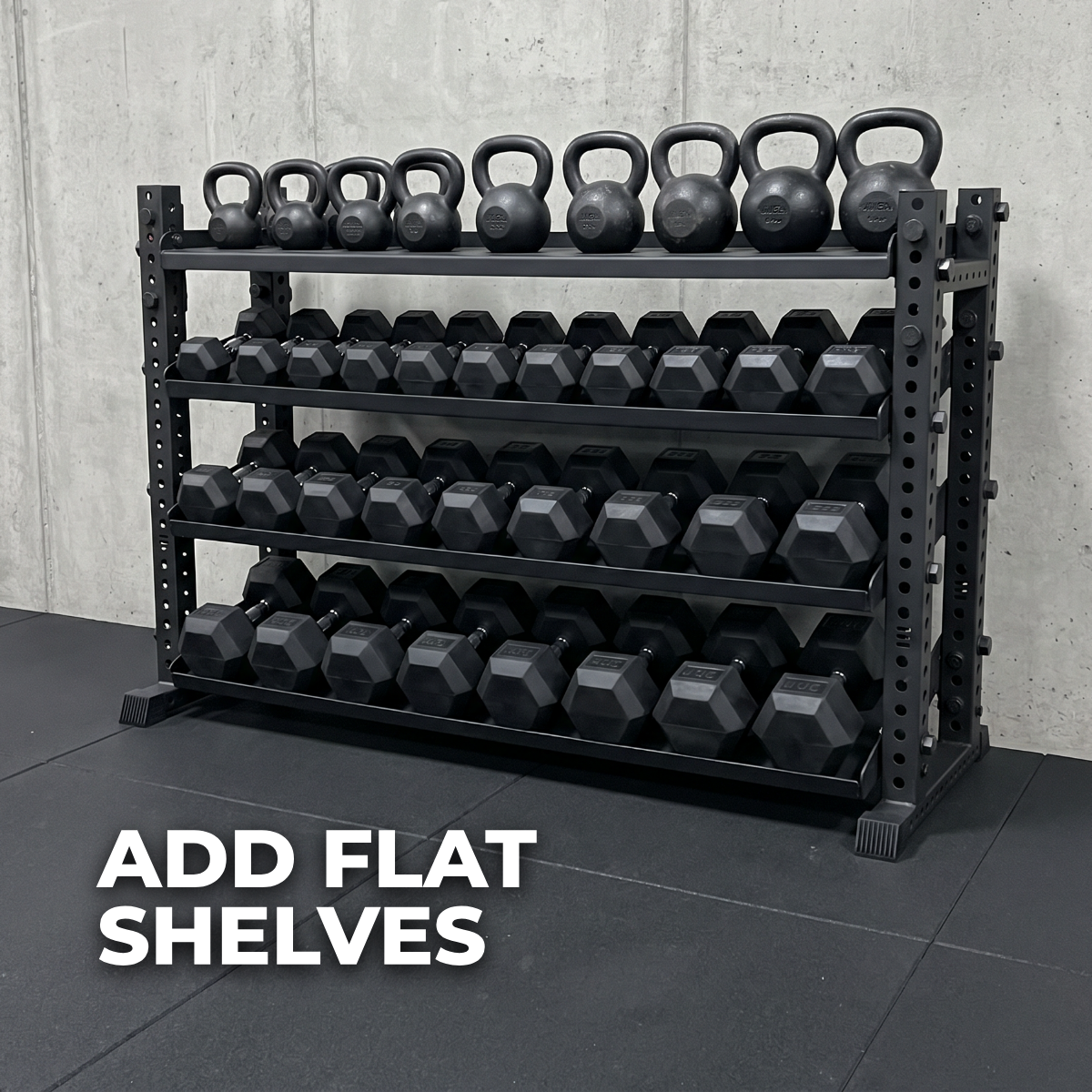 Alpha | 4-Tier Horizontal Rack | Double-Post