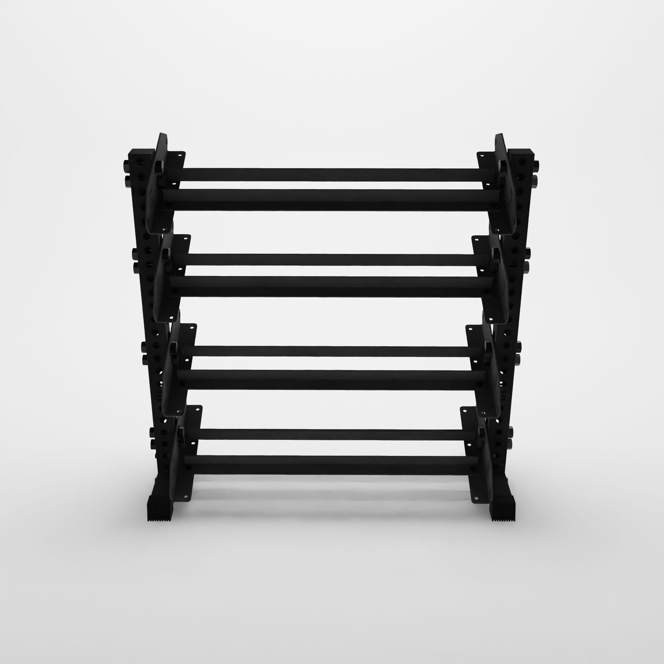 black 43-inch alpha 4-tier horizontal dumbbell rack