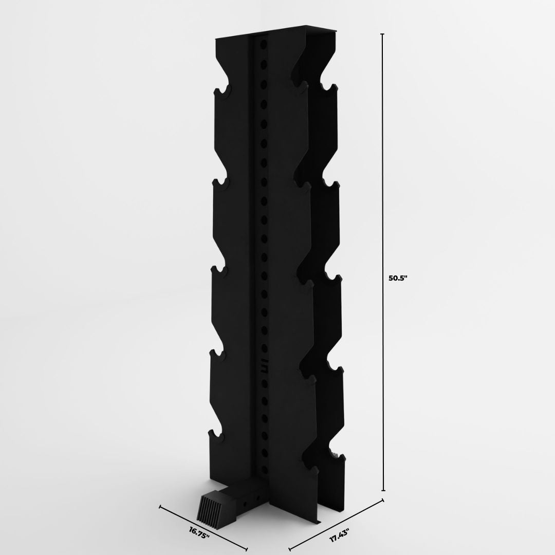 black alpha elite vertical dumbbell storage rack dimensions