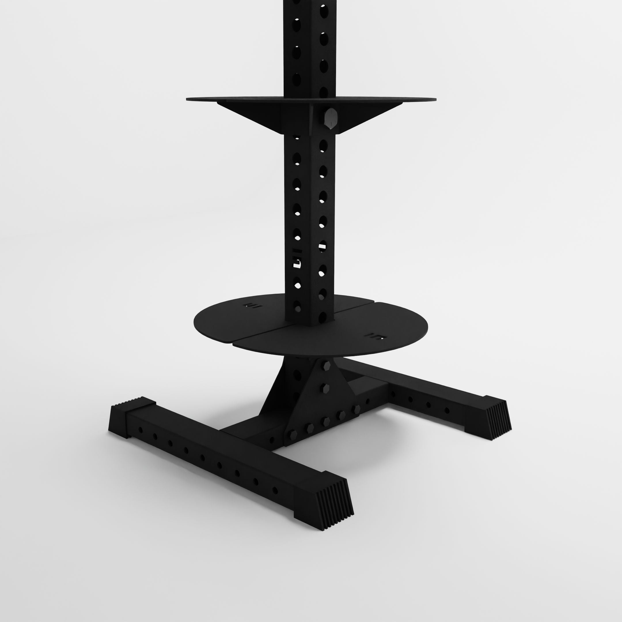 black delta pk vertical hybrid weight plate and kettlebell storage rack base