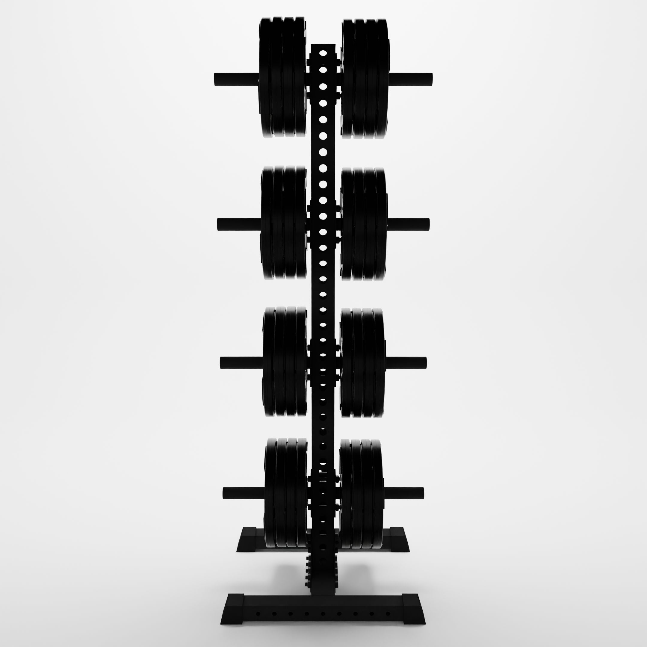black delta 4-tier vertical weight plate tree holding weight plates