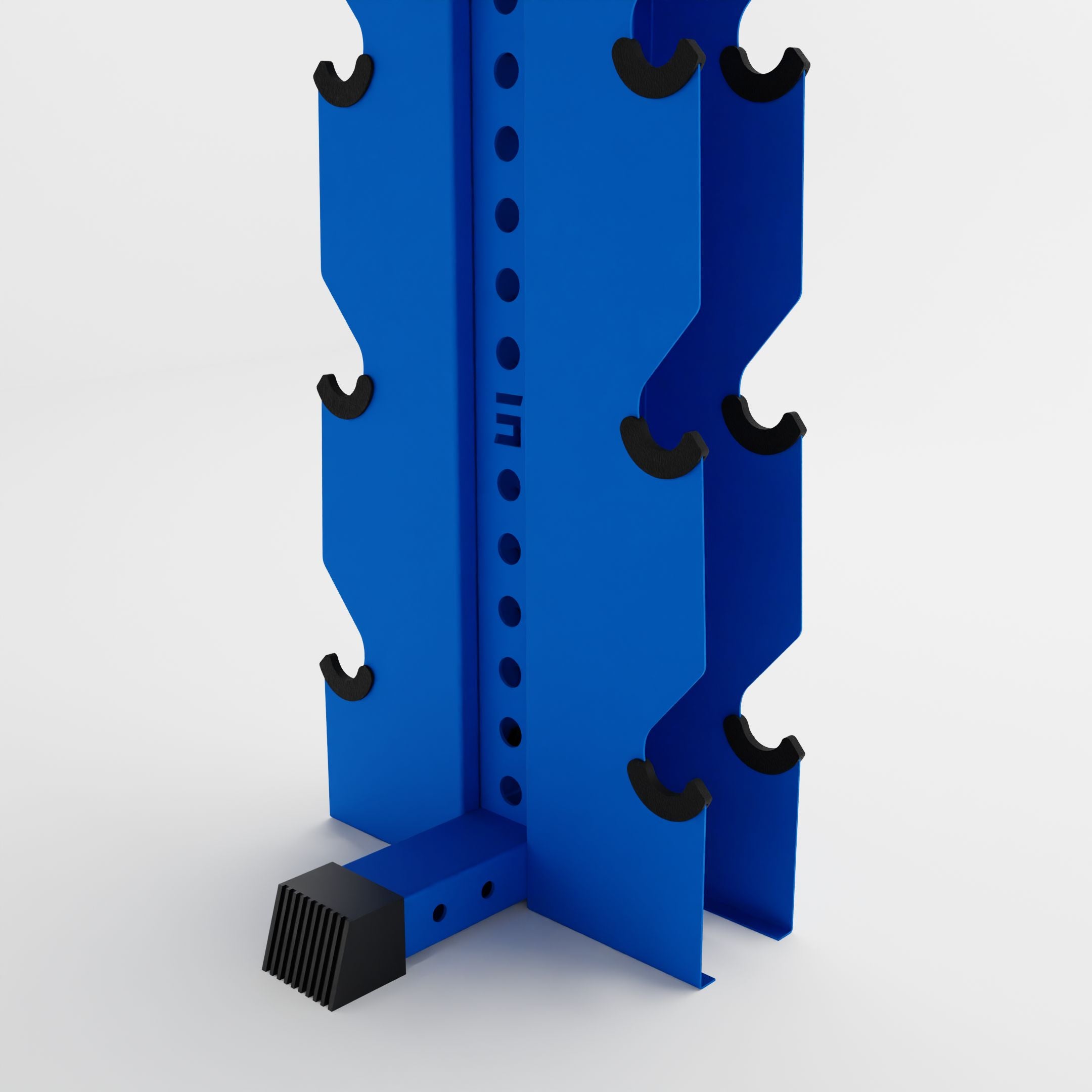 blue alpha elite vertical dumbbell storage rack base