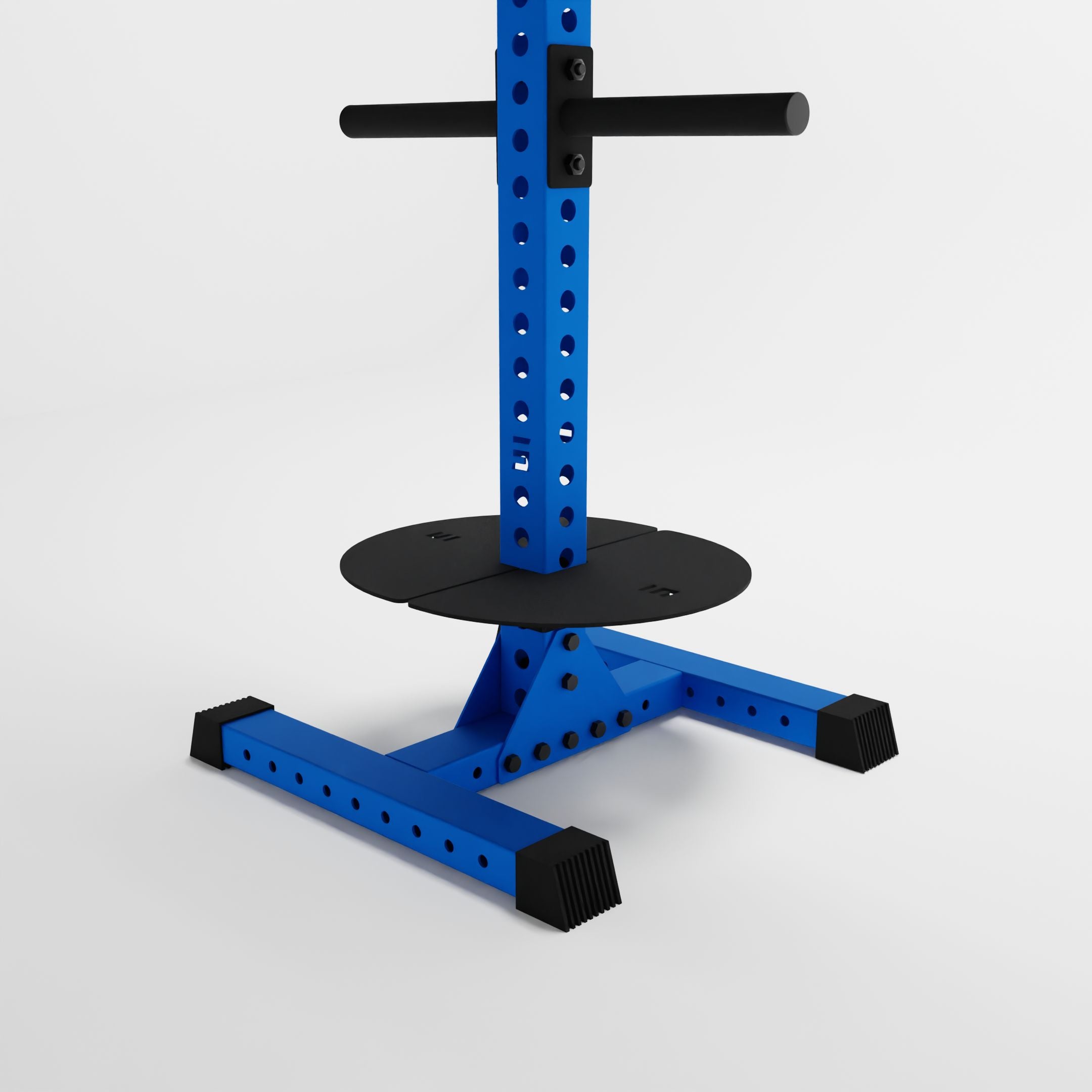 blue delta pk vertical hybrid weight plate and kettlebell storage rack base