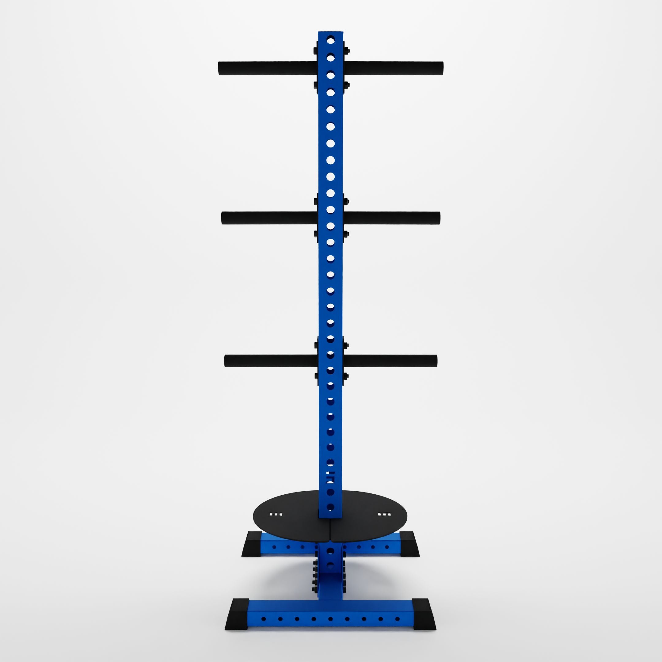 blue delta pk vertical hybrid weight plate and kettlebell storage rack