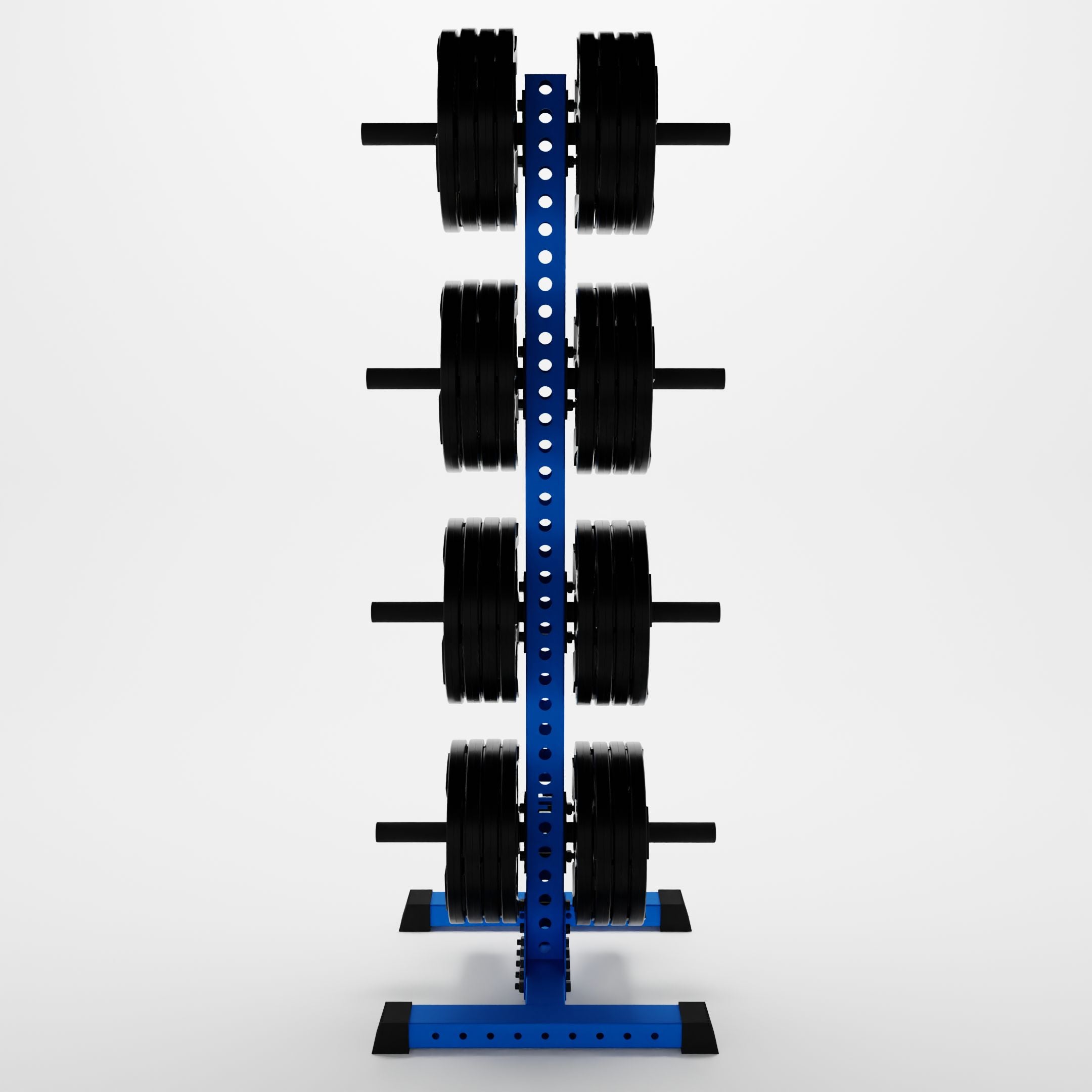blue delta 4-tier vertical weight plate tree storing weight plates