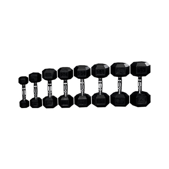 5-40lb PRx Rubber Hex Dumbbell Set