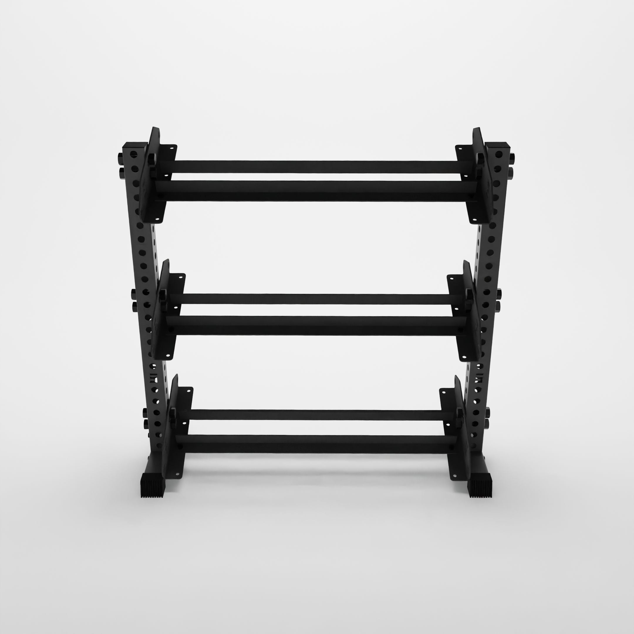 grey 43-inch alpha 3-tier horizontal dumbbell rack