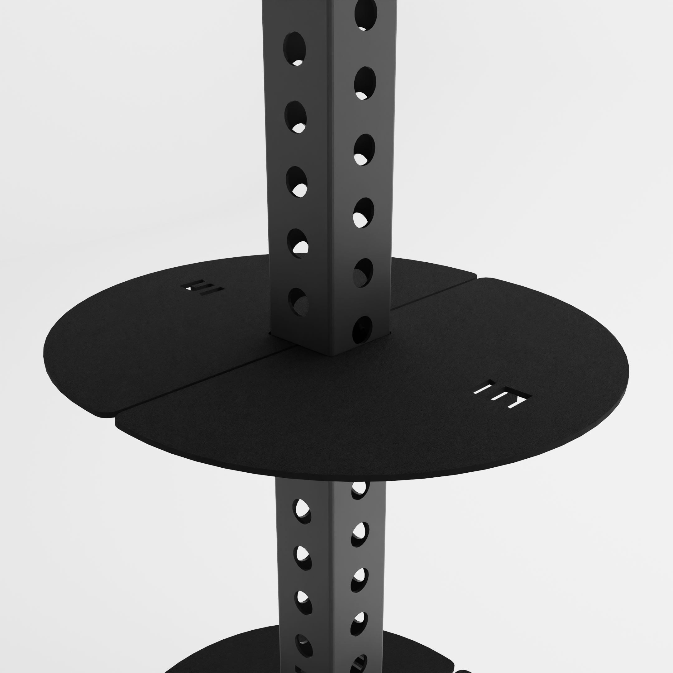 grey alpha 3-tier vertical kettlebell rack shelf