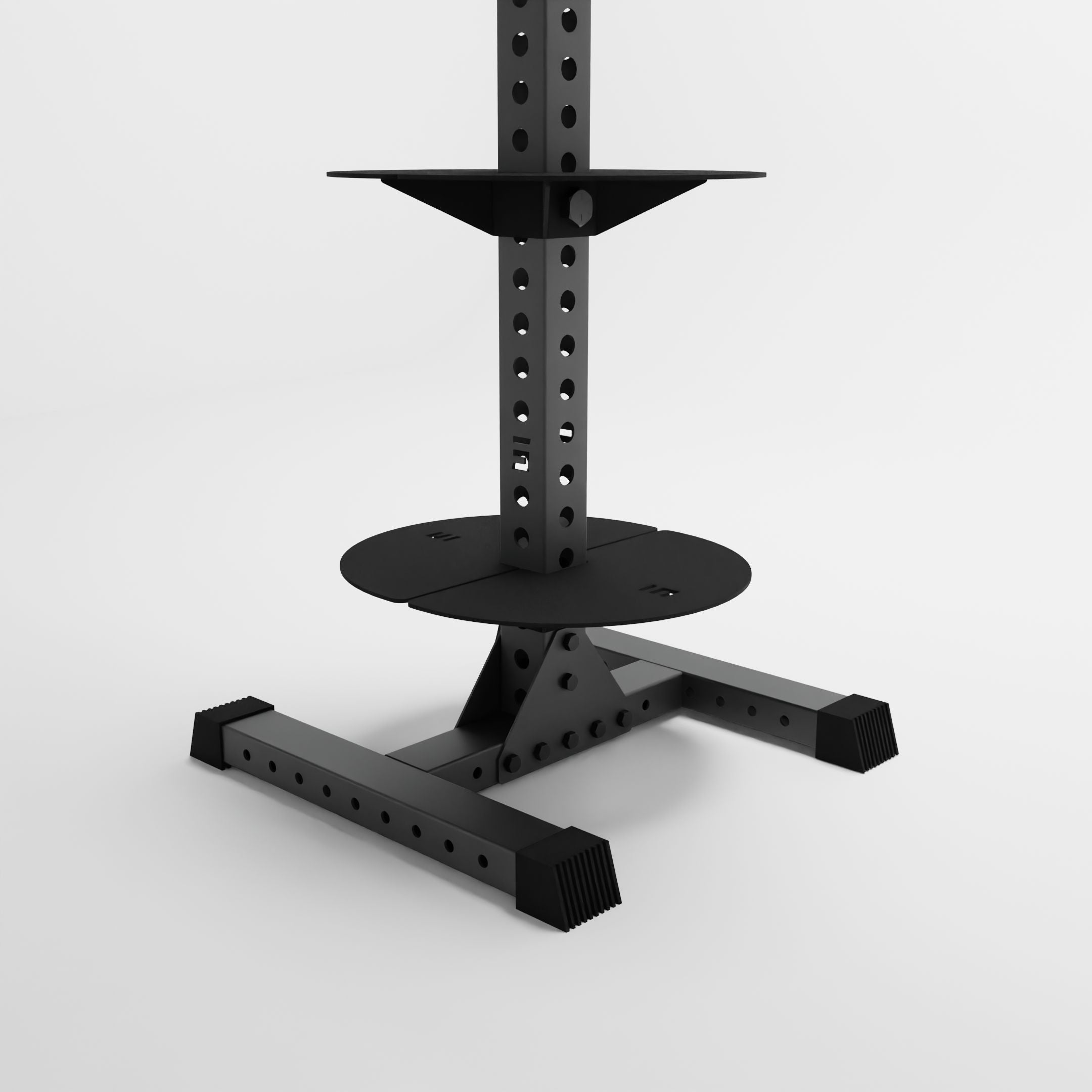 grey delta pk vertical hybrid weight plate and kettlebell storage rack base
