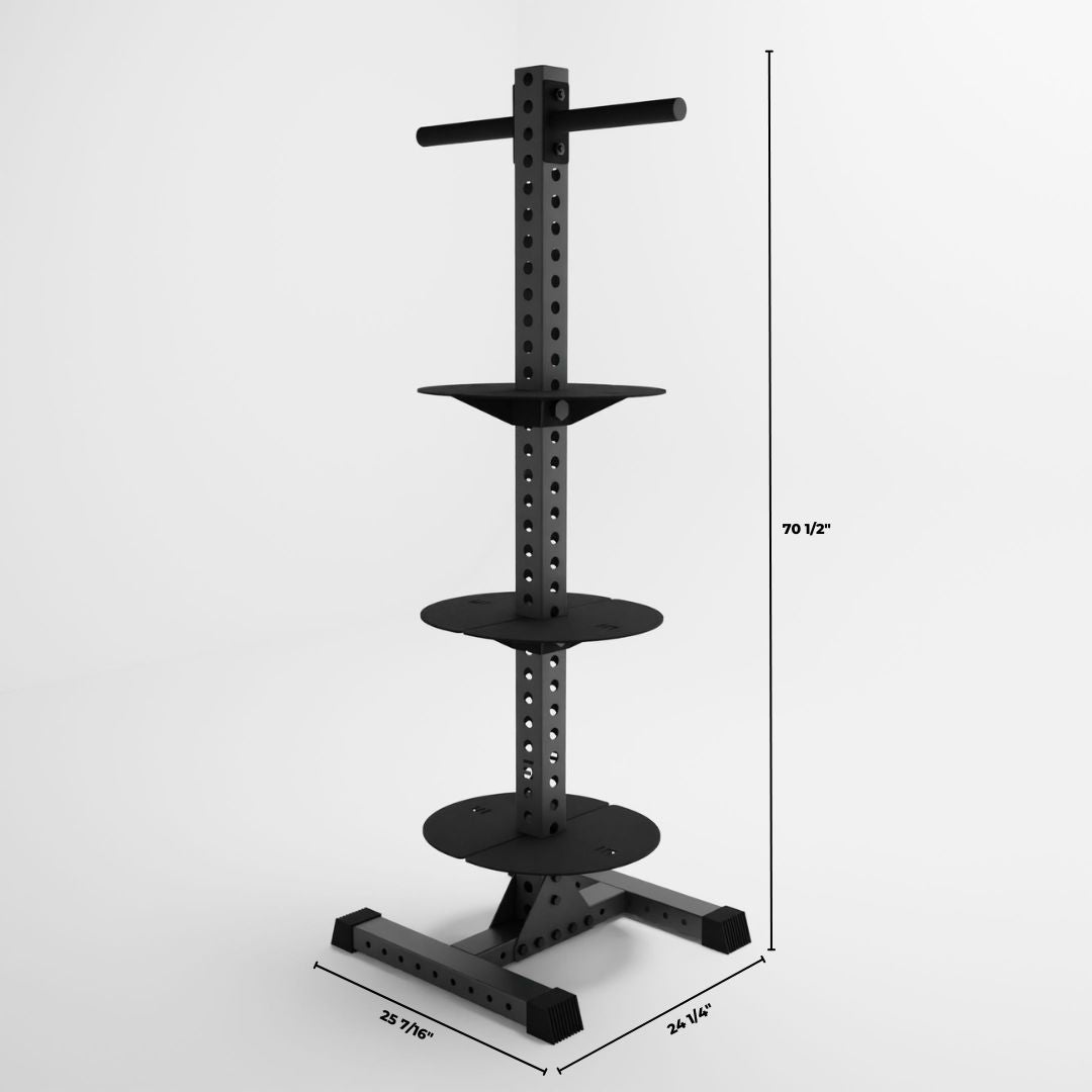 grey delta pk vertical hybrid weight plate and kettlebell storage rack dimensions