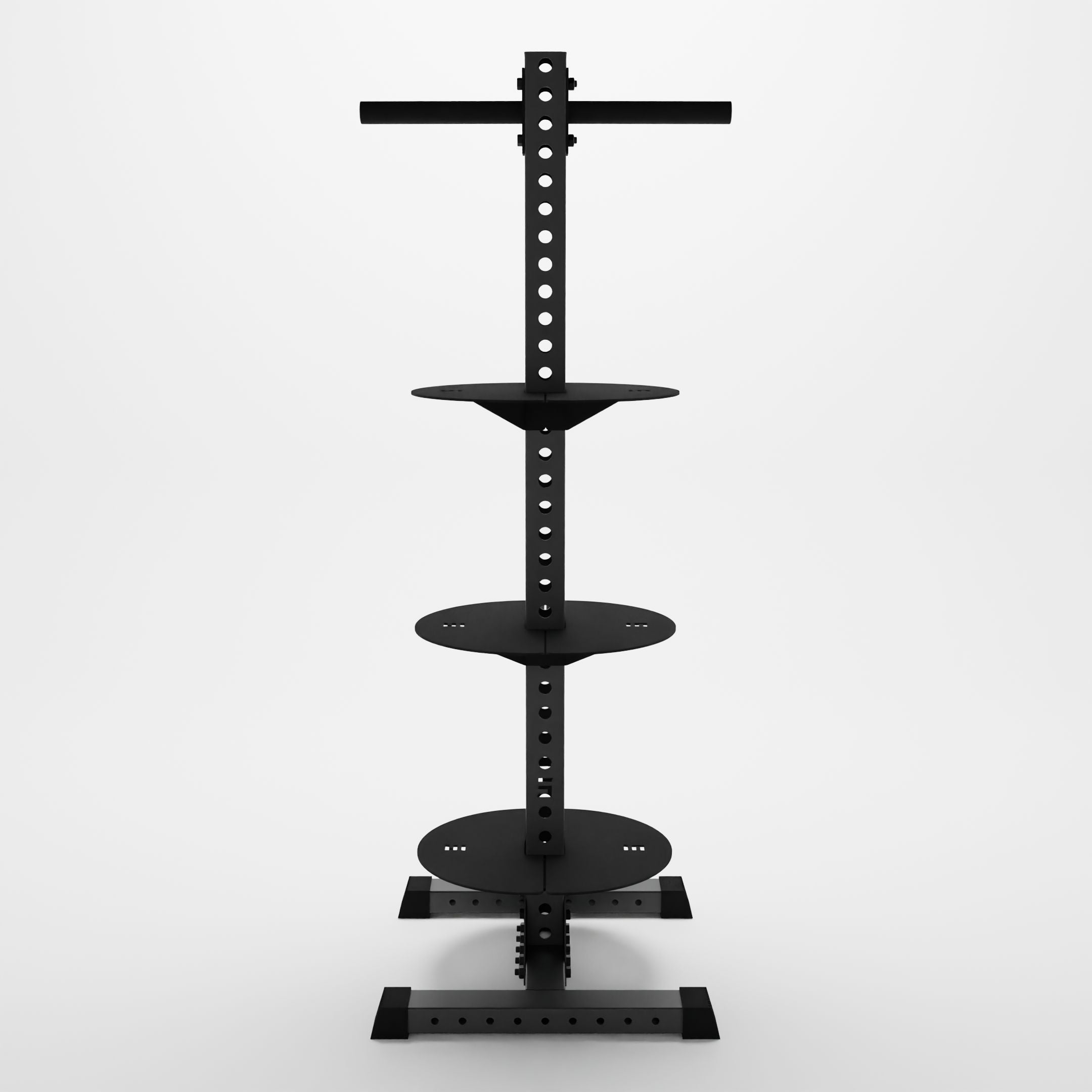 grey delta pk vertical hybrid weight plate and kettlebell storage rack