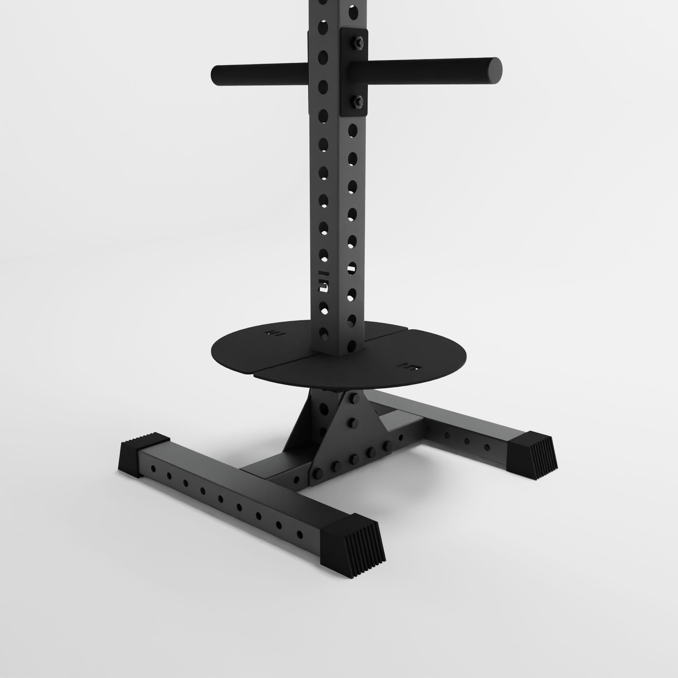 grey delta pk vertical hybrid weight plate and kettlebell storage rack base