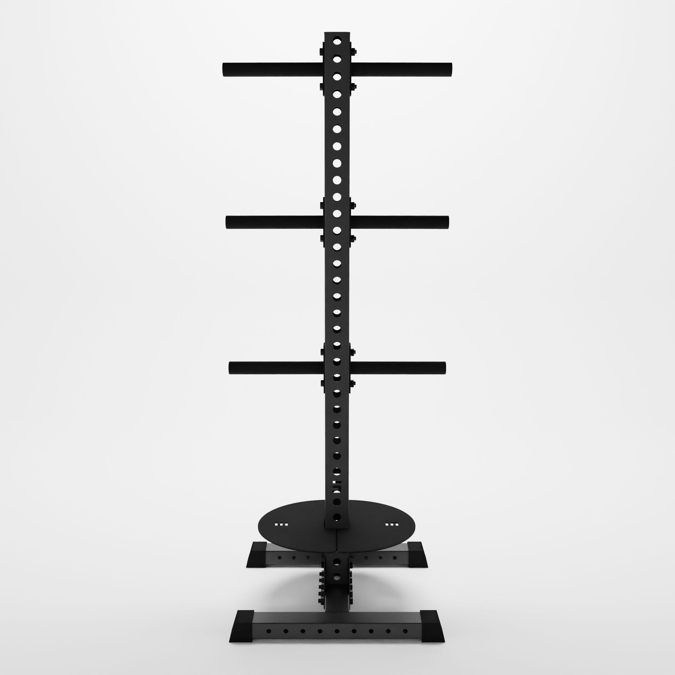 grey delta pk vertical hybrid weight plate and kettlebell storage rack