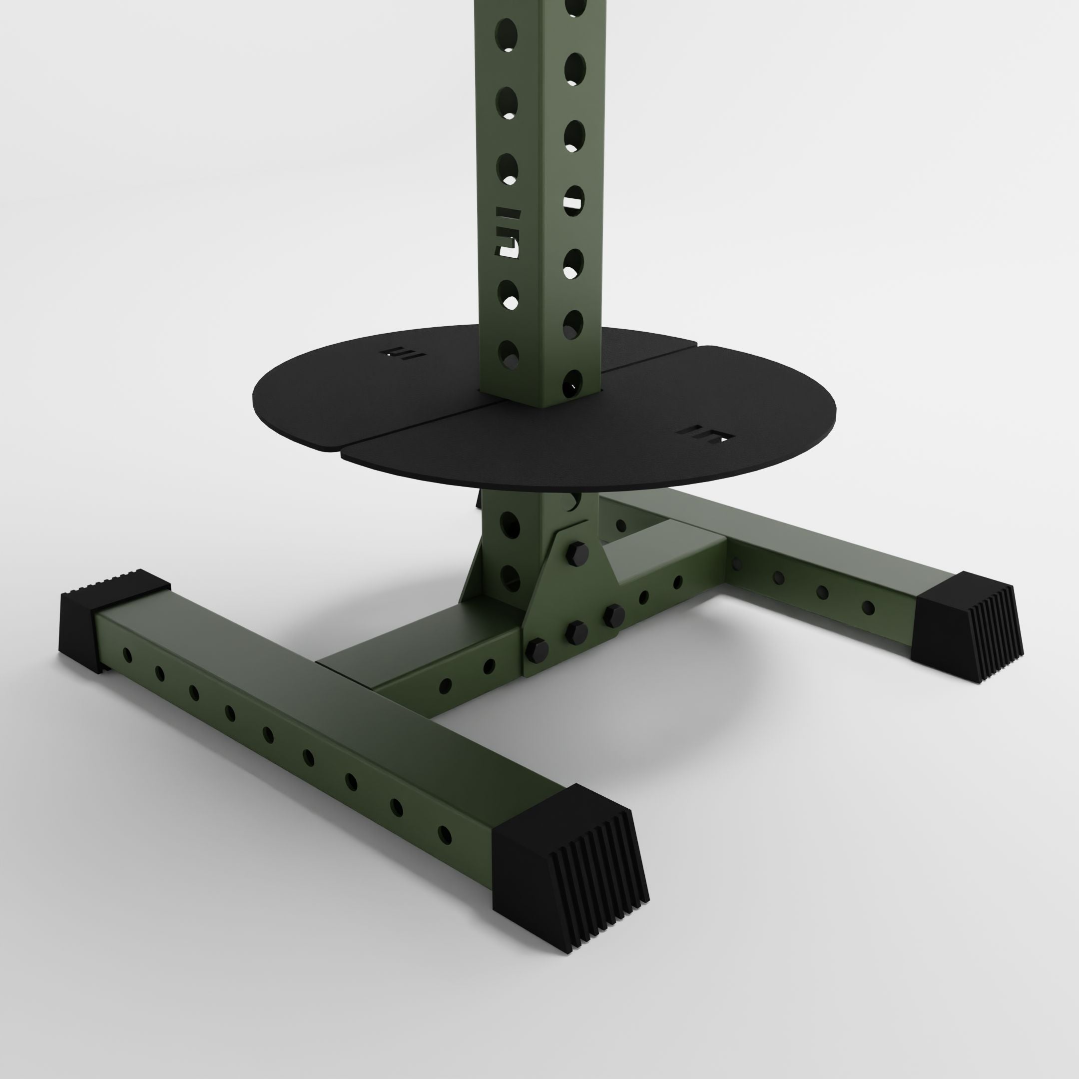military green alpha 3-tier vertical kettlebell rack base