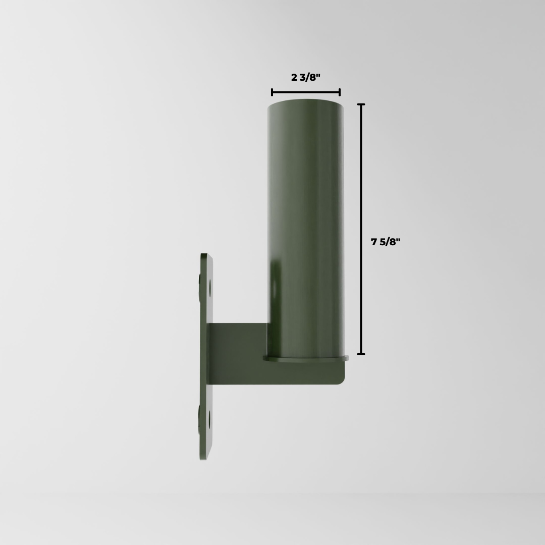 military green barbell holder attachment for a 3x3 upright dimensions