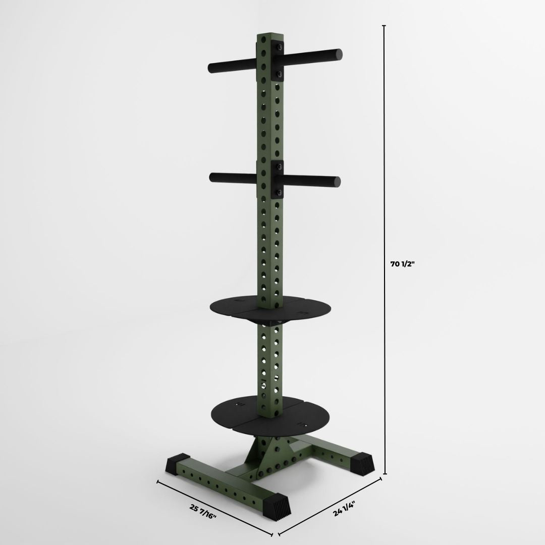 military green delta pk vertical hybrid weight plate and kettlebell storage rack dimensions