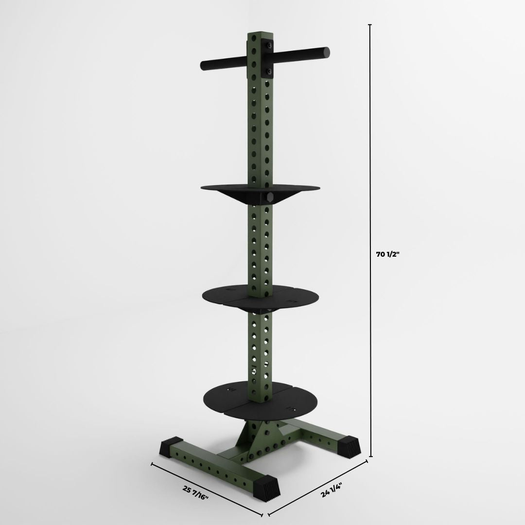 military green delta pk vertical hybrid weight plate and kettlebell storage rack dimensions