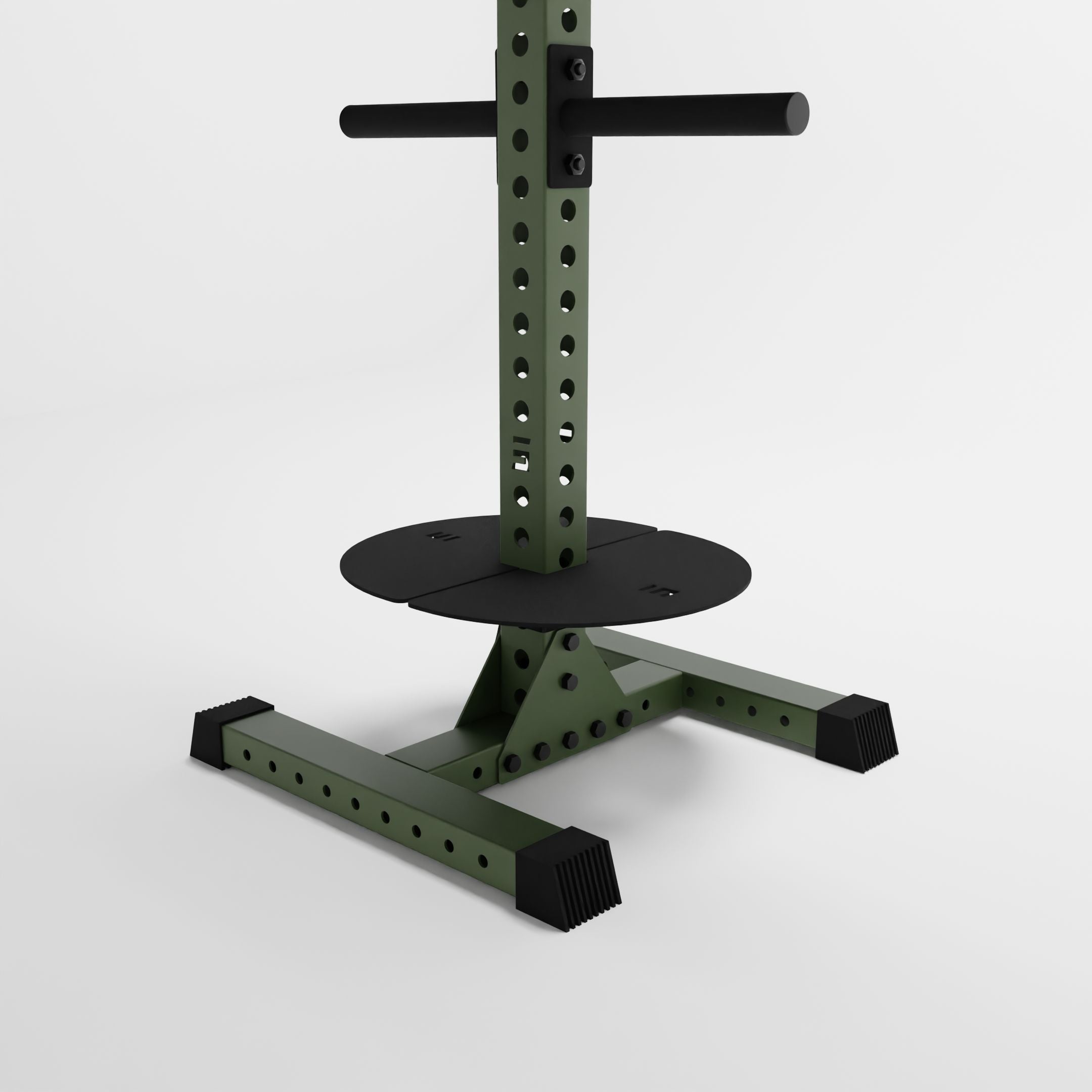 military green delta pk vertical hybrid weight plate and kettlebell storage rack base