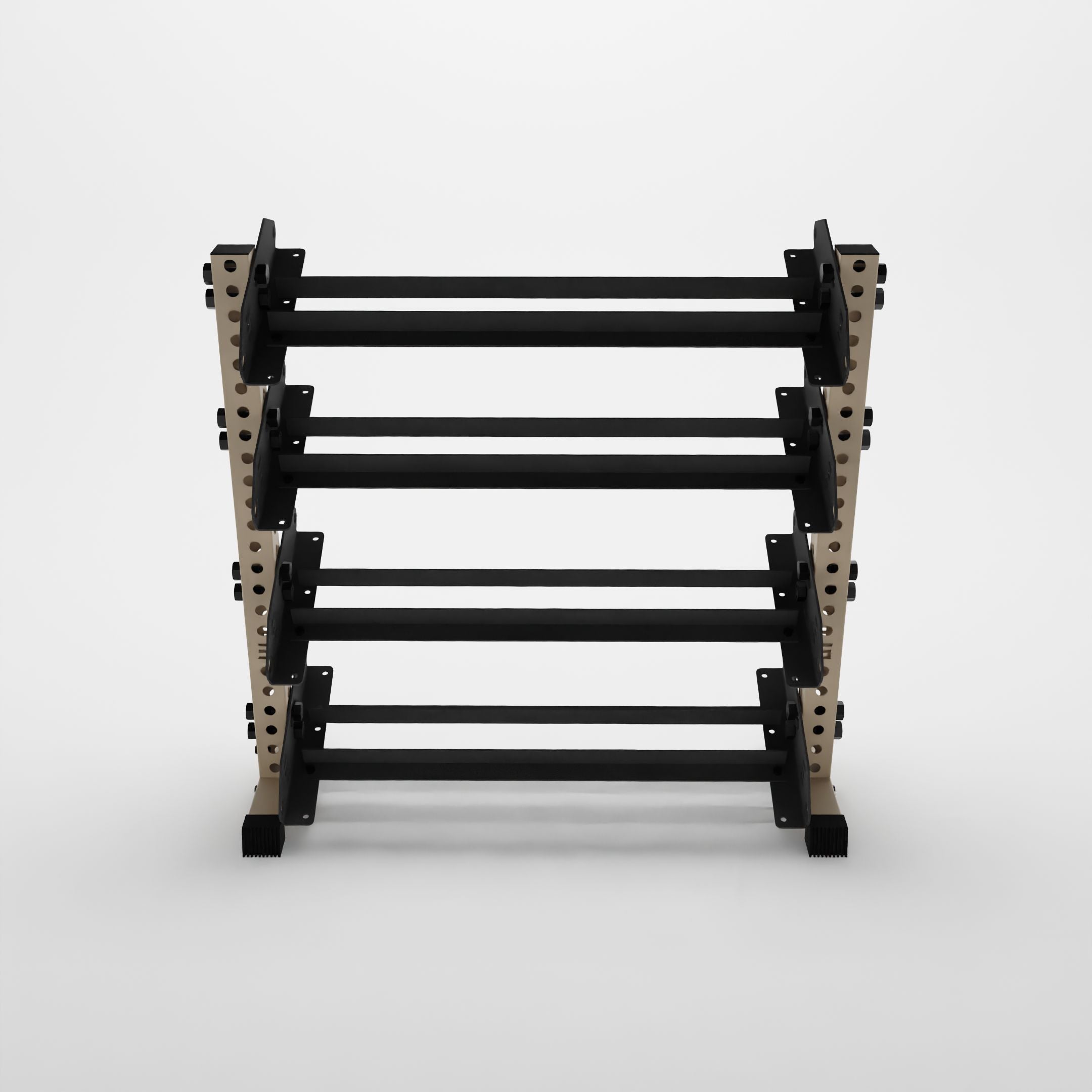 military tan 43-inch alpha 4-tier horizontal dumbbell rack