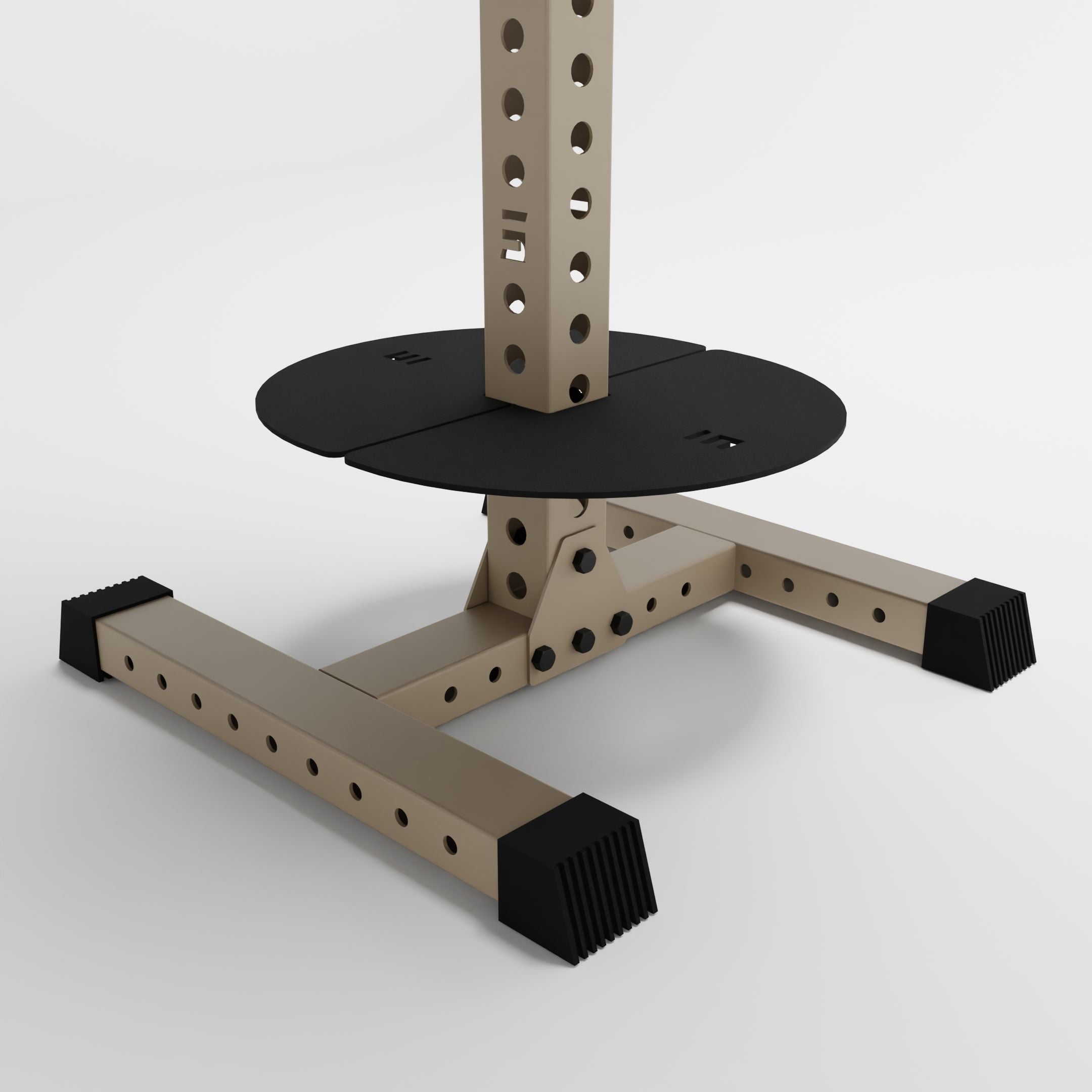 military tan alpha 3-tier vertical kettlebell rack base