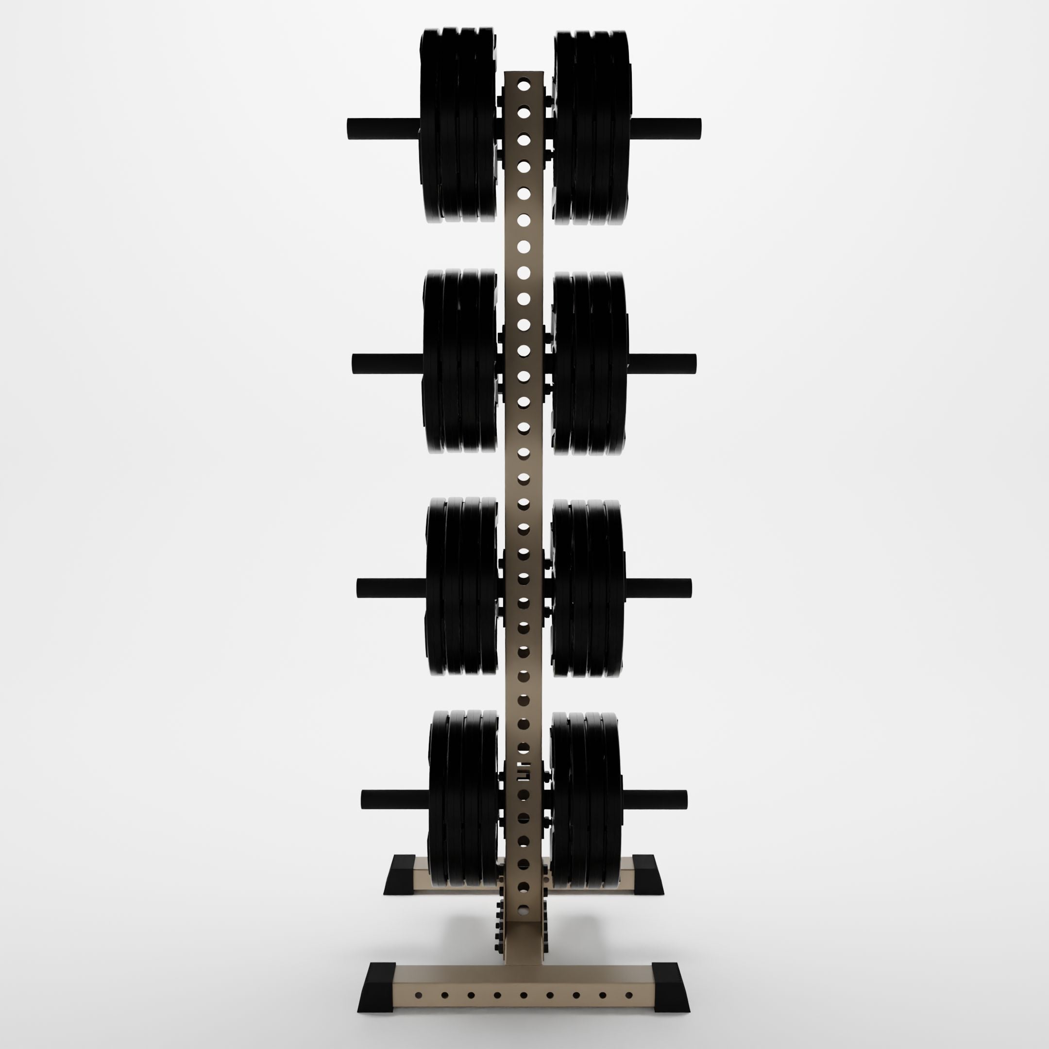 military tan delta 4-tier vertical weight plate tree storing weight plates