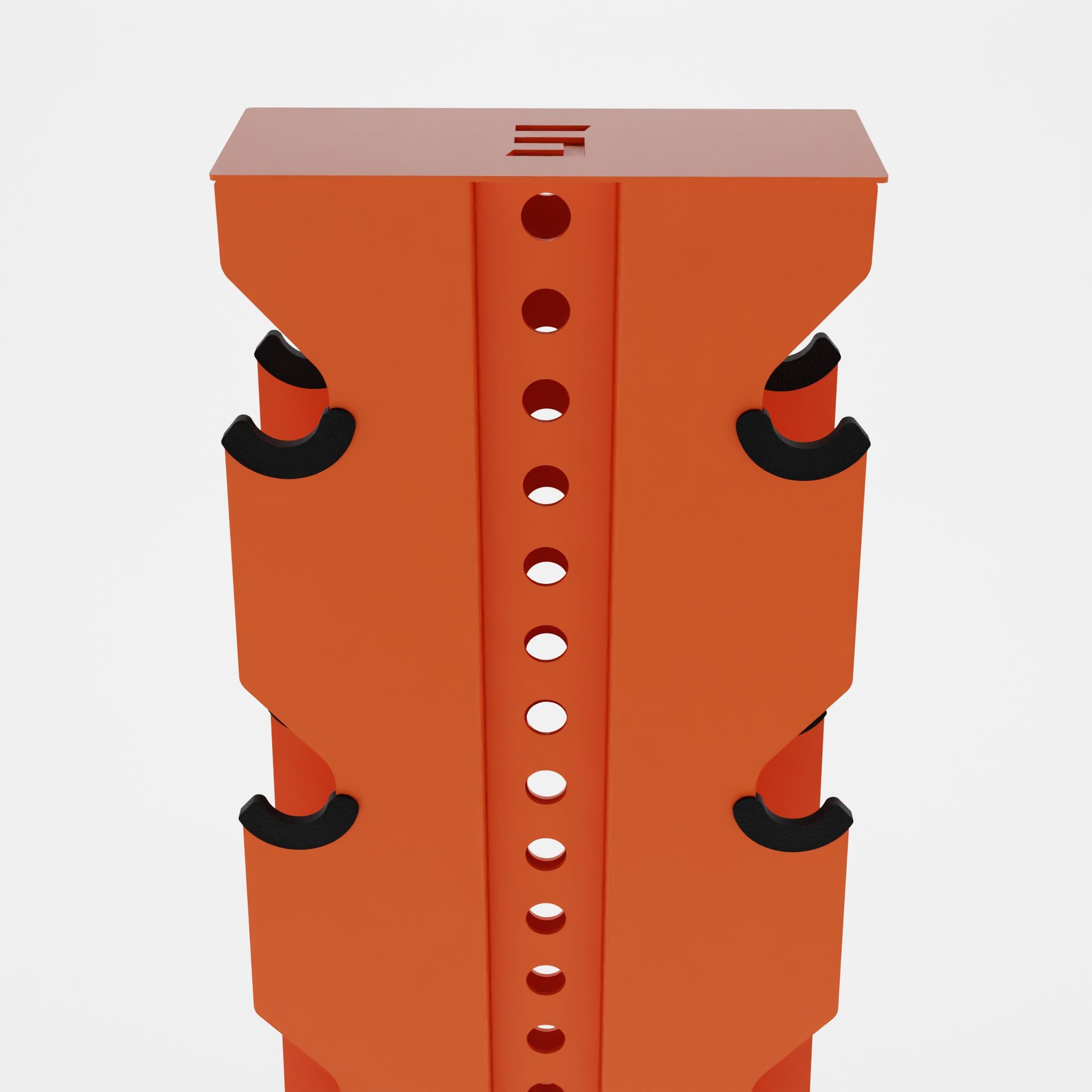 orange alpha elite vertical dumbbell storage rack top view