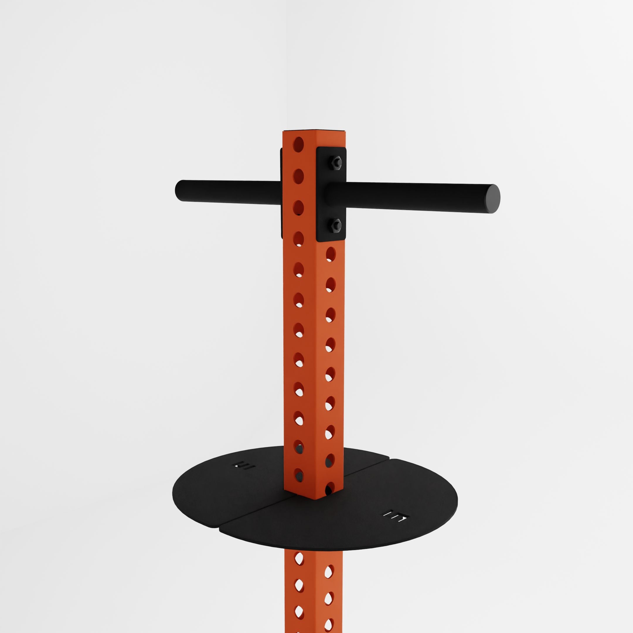 orange delta pk vertical hybrid weight plate and kettlebell storage rack top
