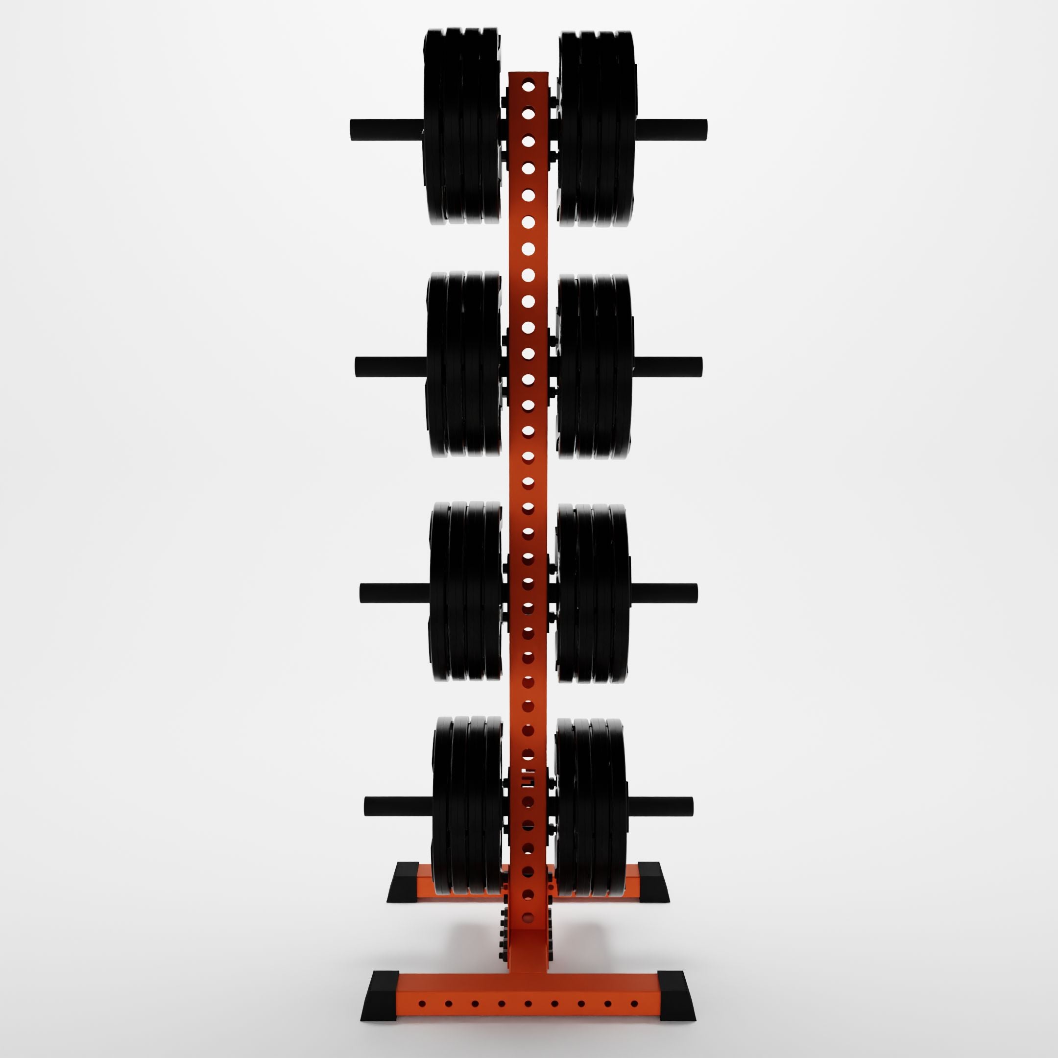 orange delta 4-tier vertical weight plate tree storing weight plates