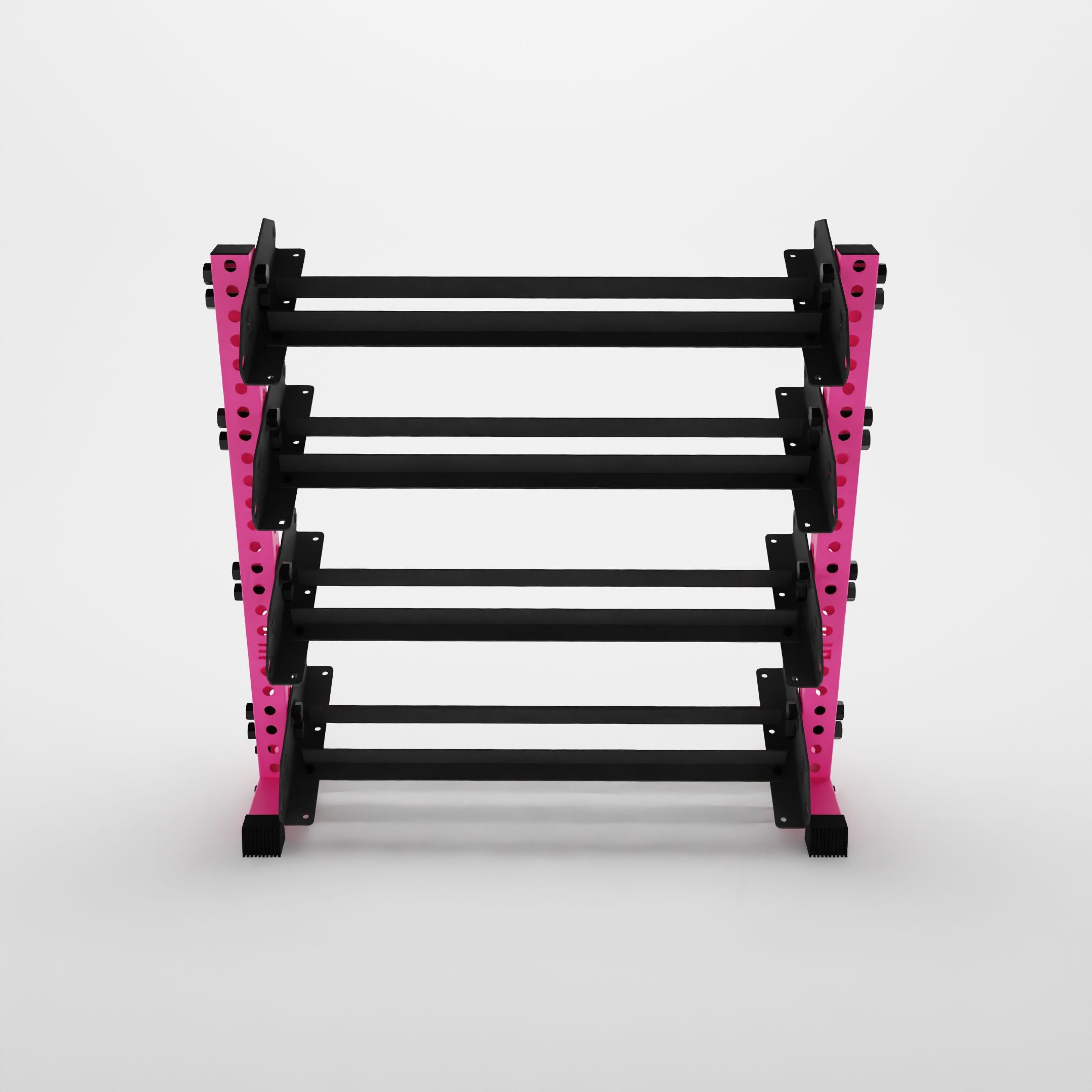 pink 43-inch alpha 4-tier horizontal dumbbell rack