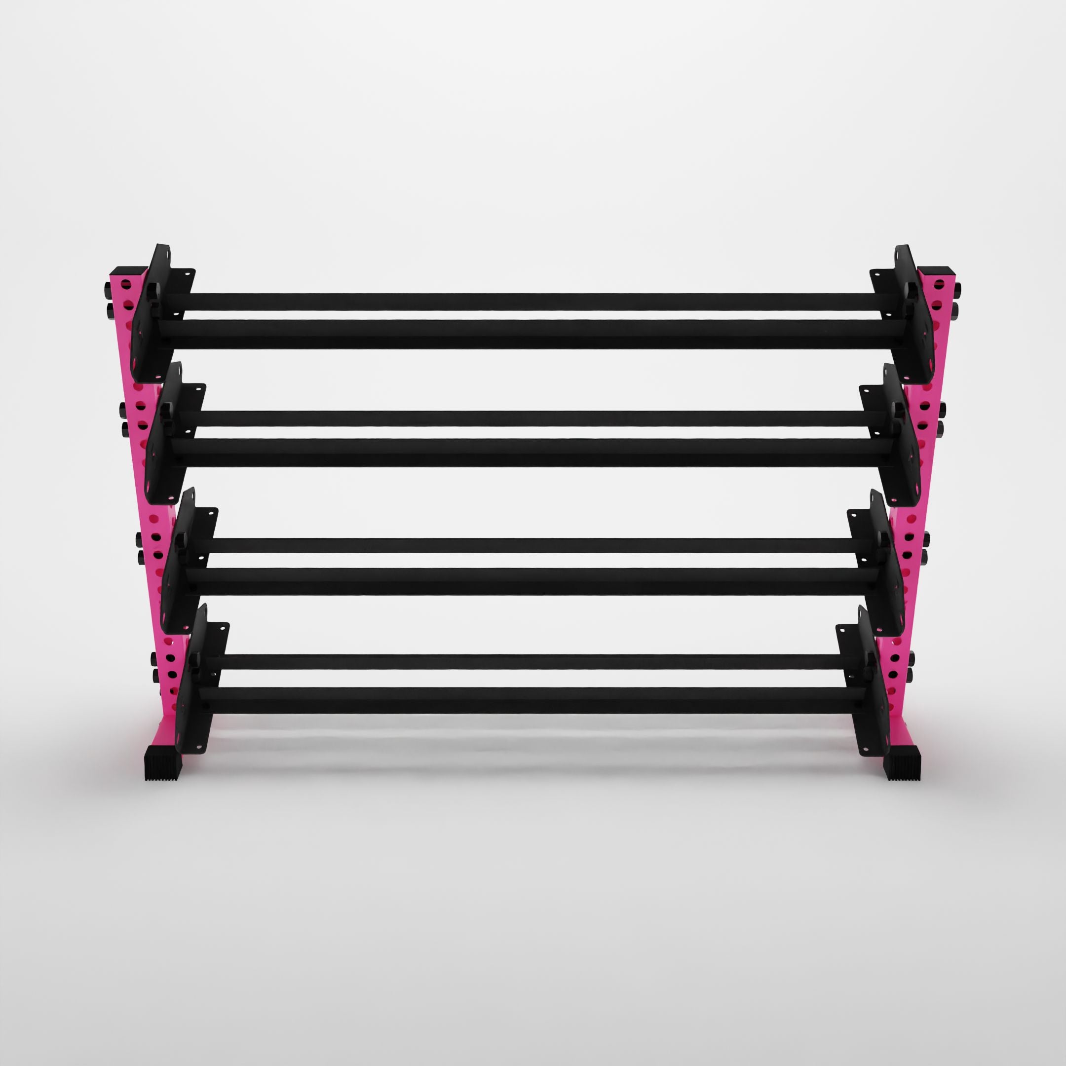 pink 70-inch alpha 4-tier horizontal dumbbell rack