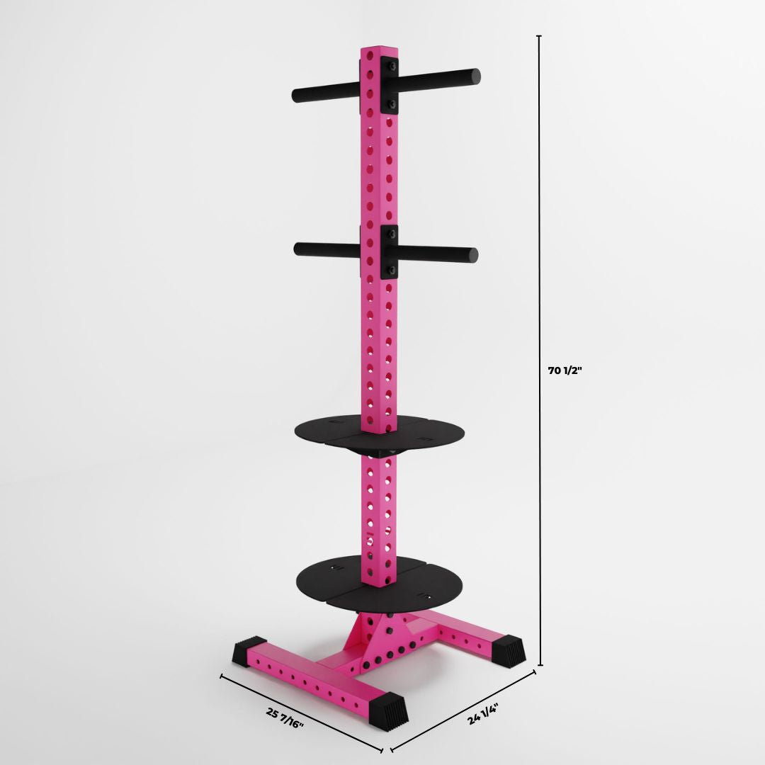 pink delta pk vertical hybrid weight plate and kettlebell storage rack dimensions