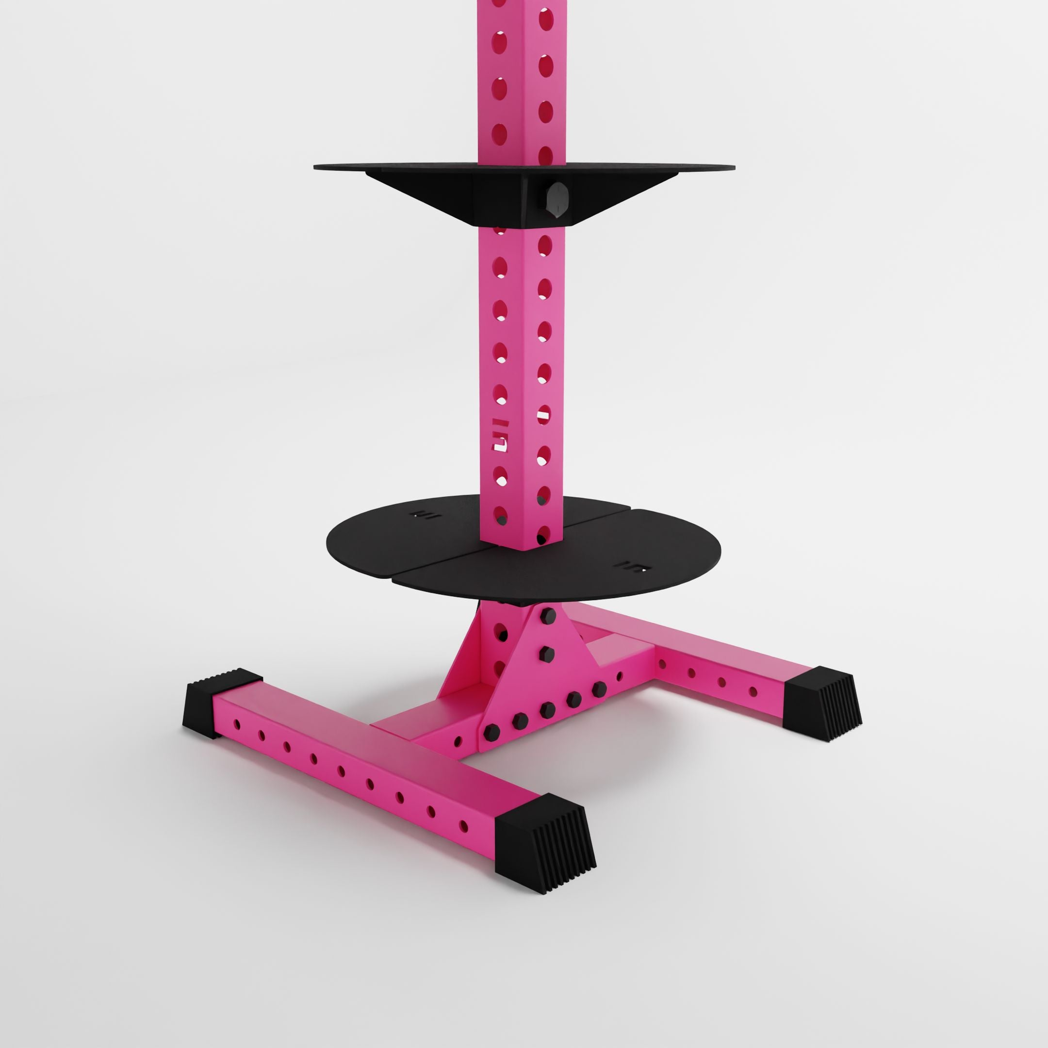 pink delta pk vertical hybrid weight plate and kettlebells storage rack base
