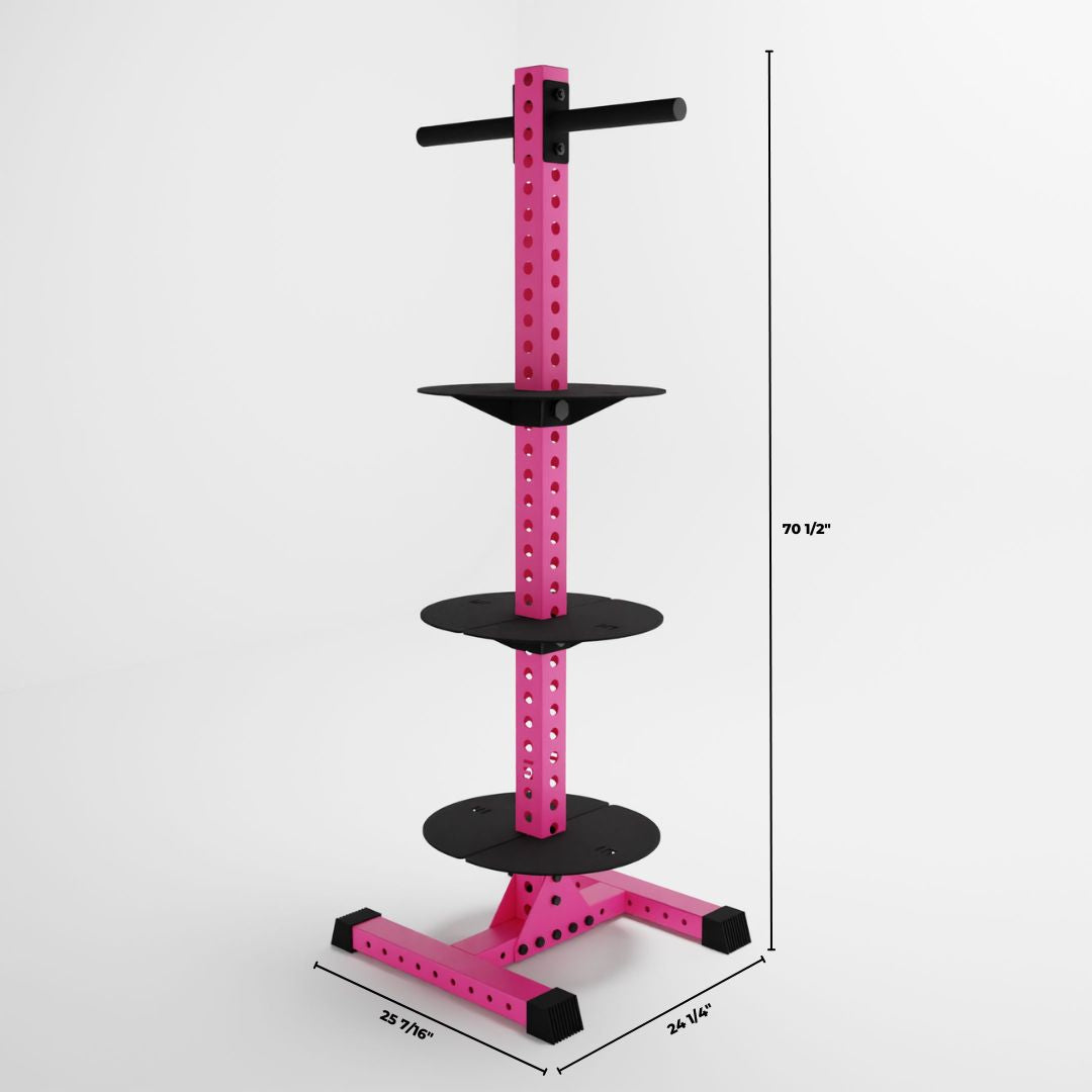 pink delta pk vertical hybrid weight plate and kettlebell storage rack dimensions