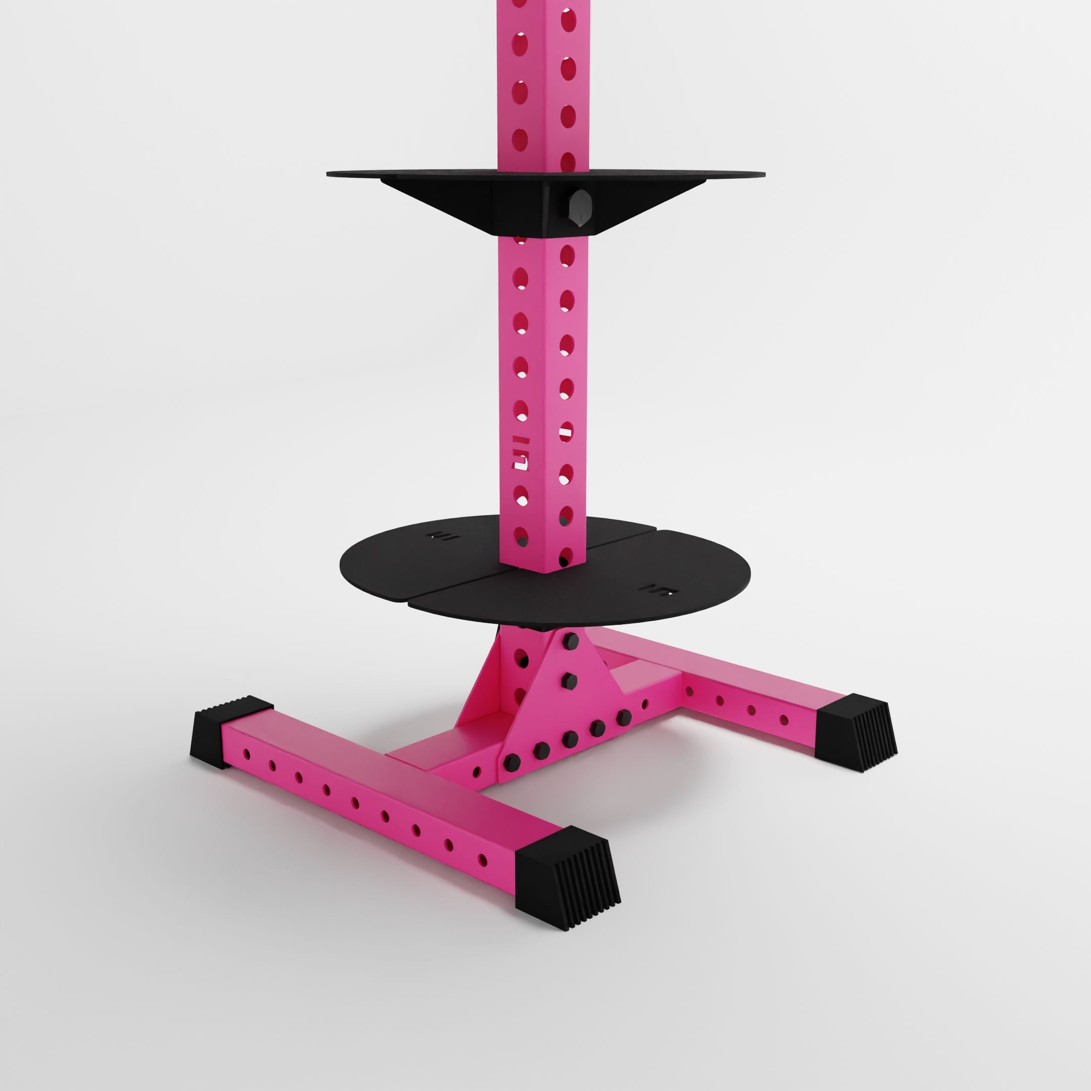 pink delta pk vertical hybrid weight plate and kettlebell storage rack base