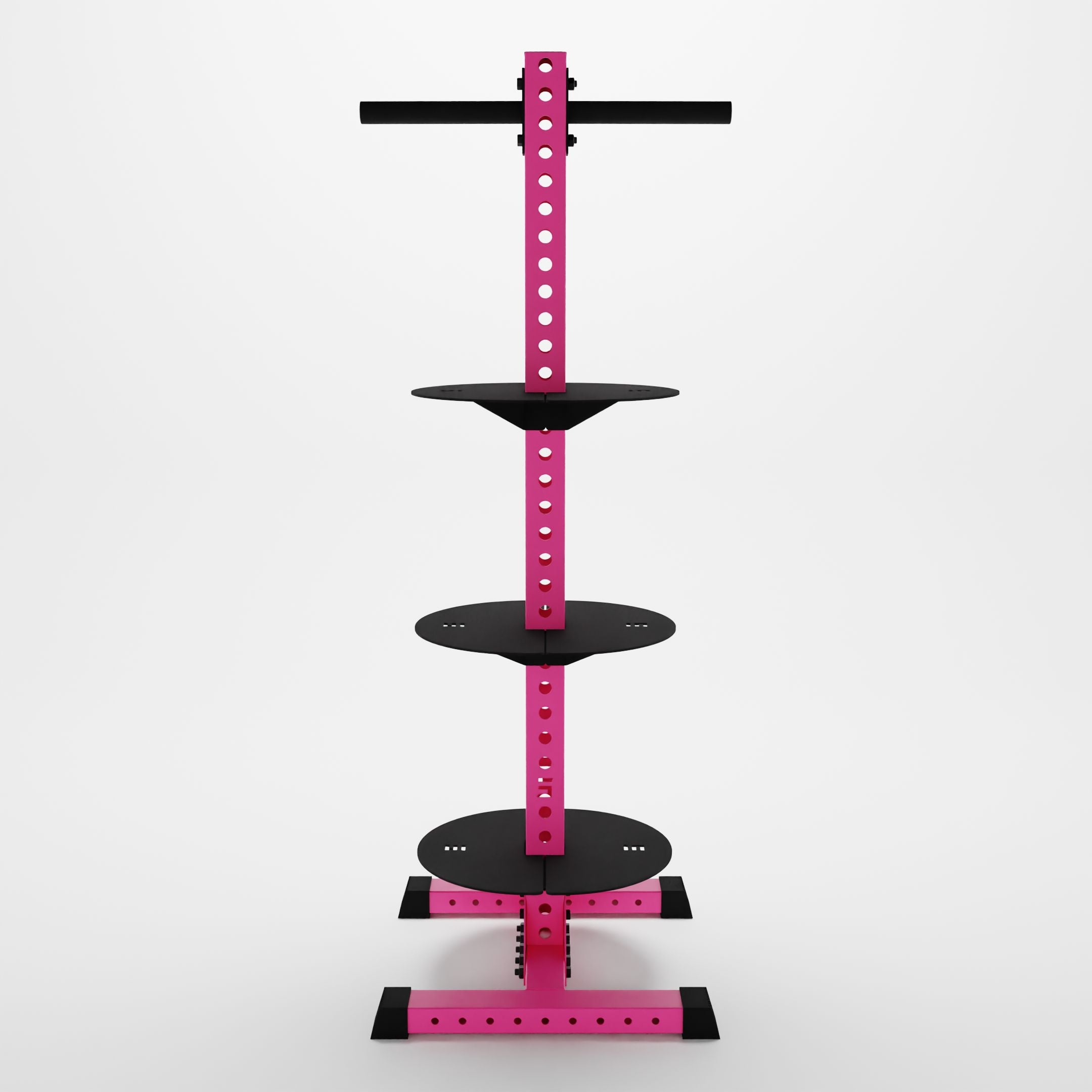 pink delta pk vertical hybrid weight plate and kettlebell storage rack