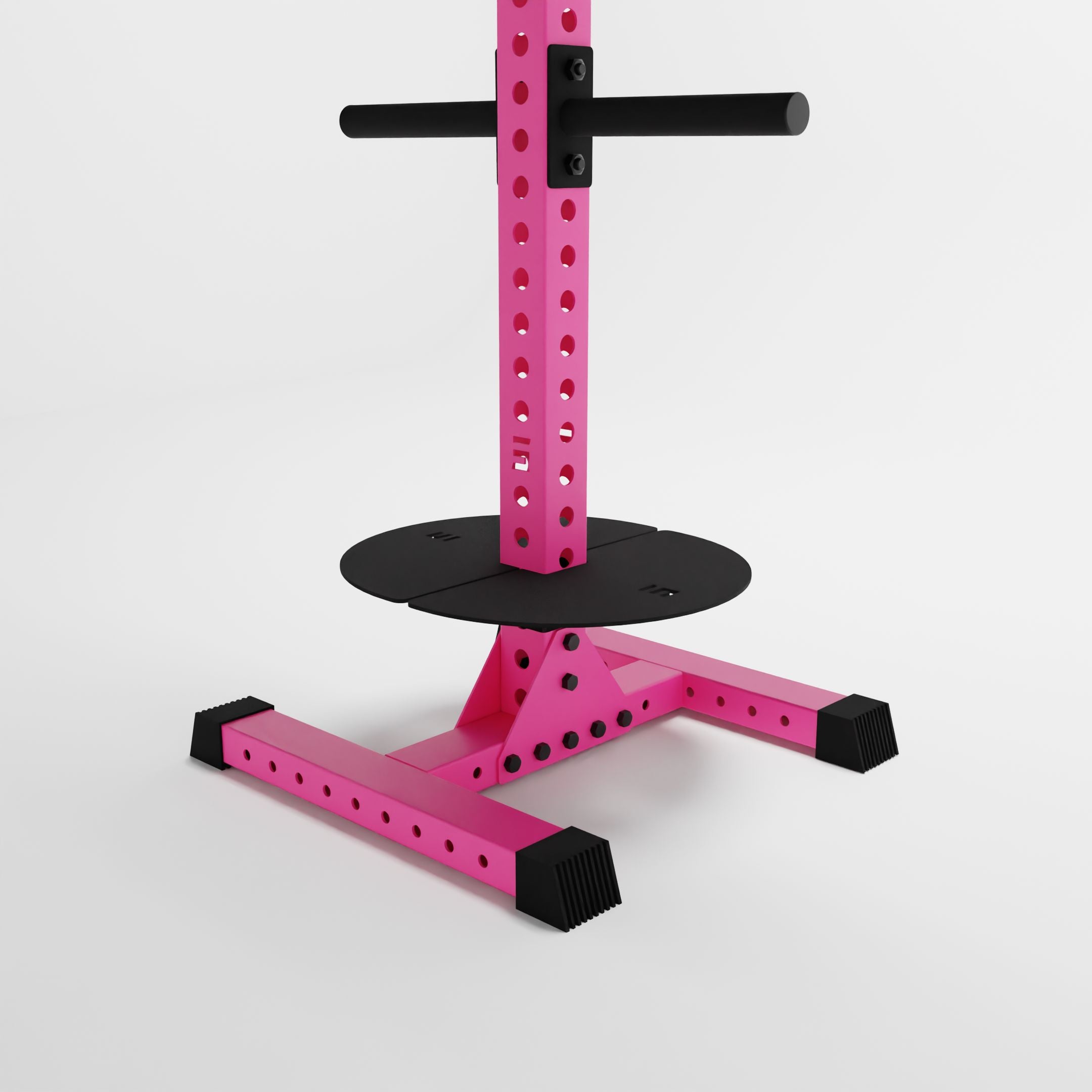 pink delta pk vertical hybrid weight plate and kettlebell storage rack base