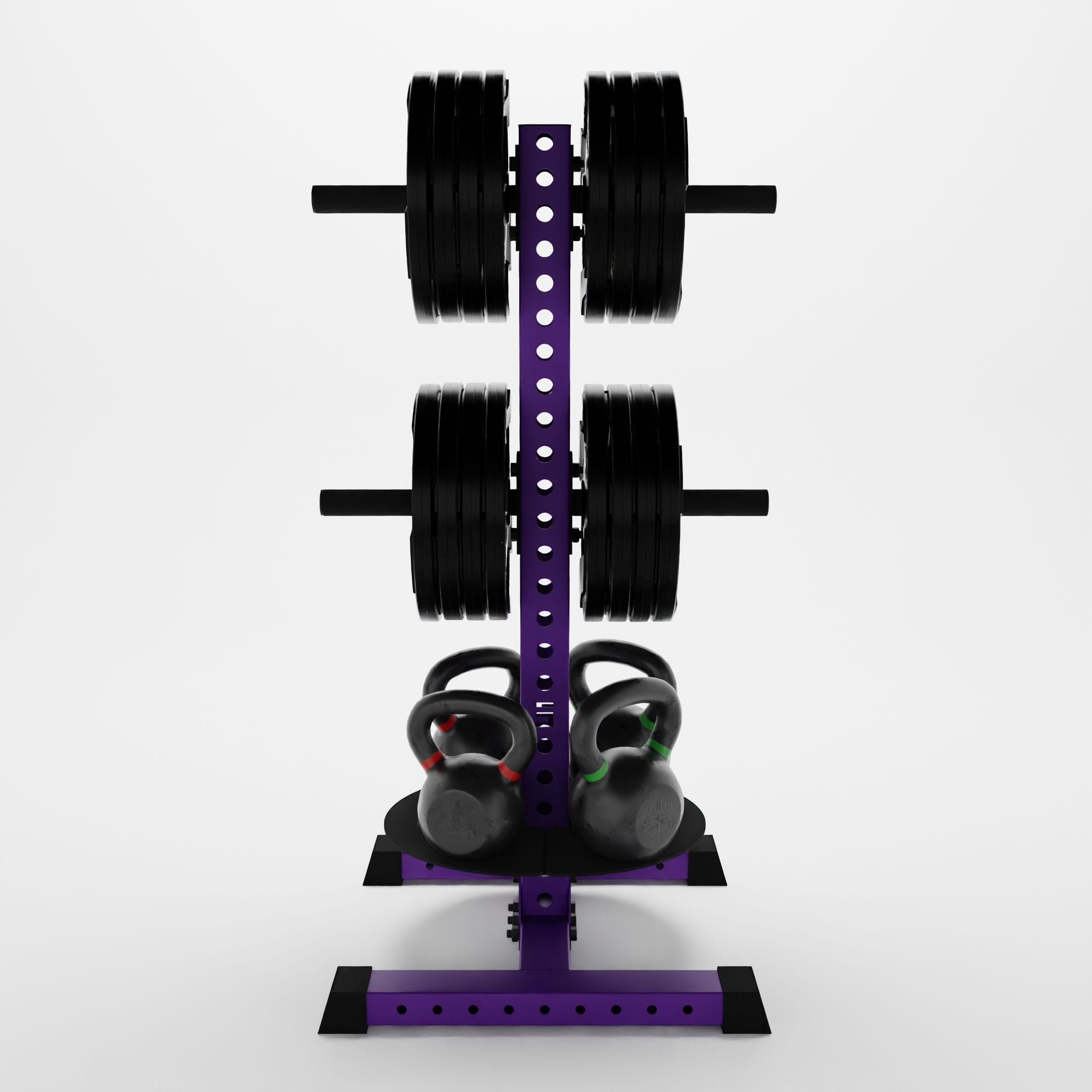 Alpha PK | 3-Tier Vertical Hybrid Plate and Kettlebell Storage Rack