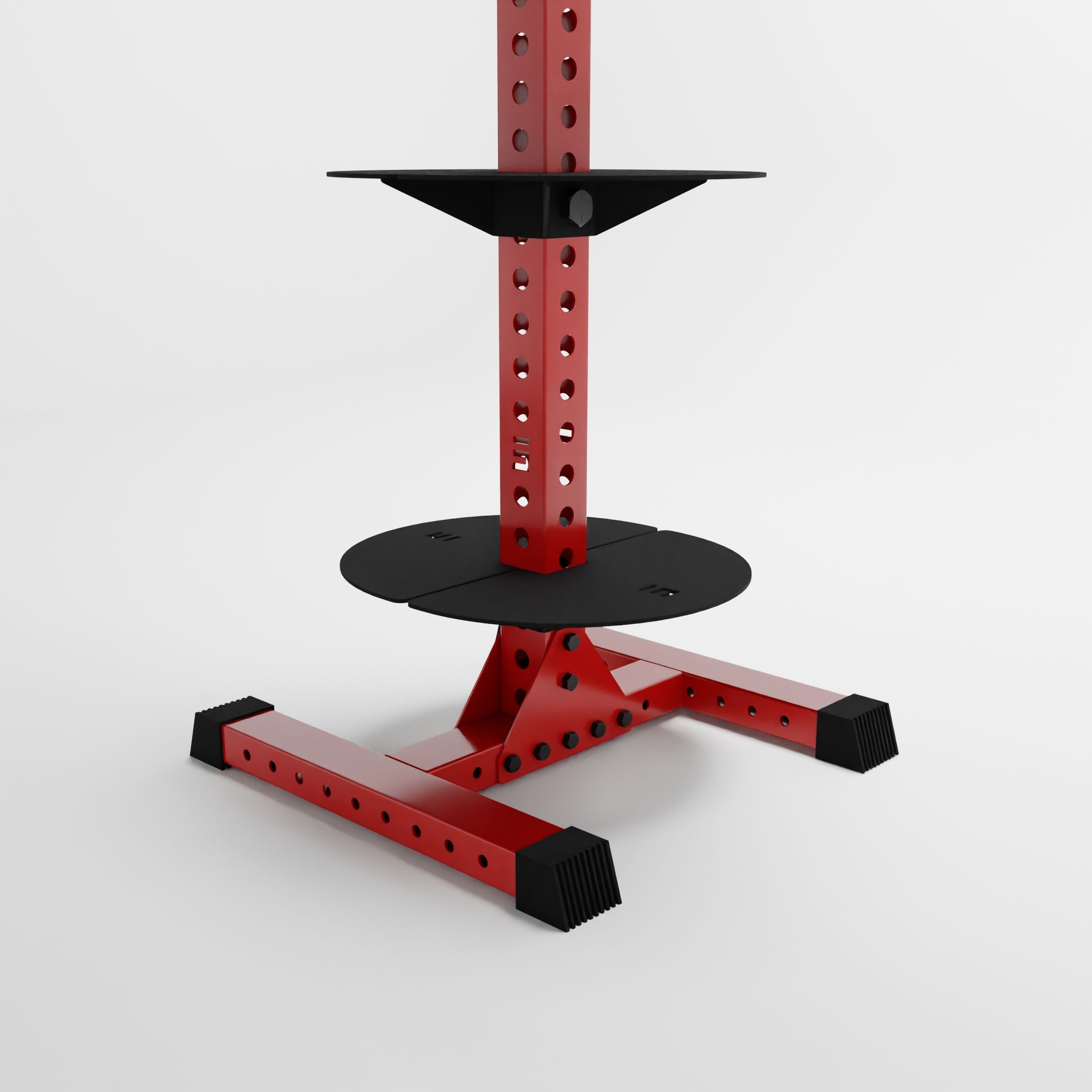 red delta pk vertical hybrid weight plate and kettlebell base