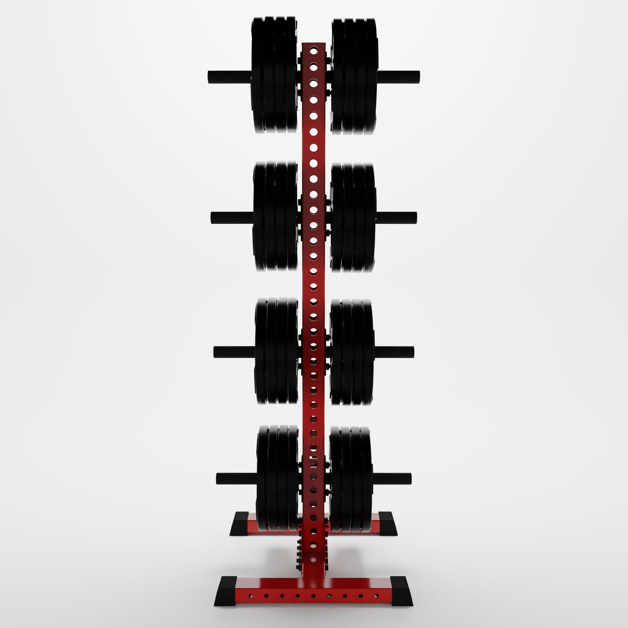 red delta 4-tier vertical weight plate tree storing weight plates
