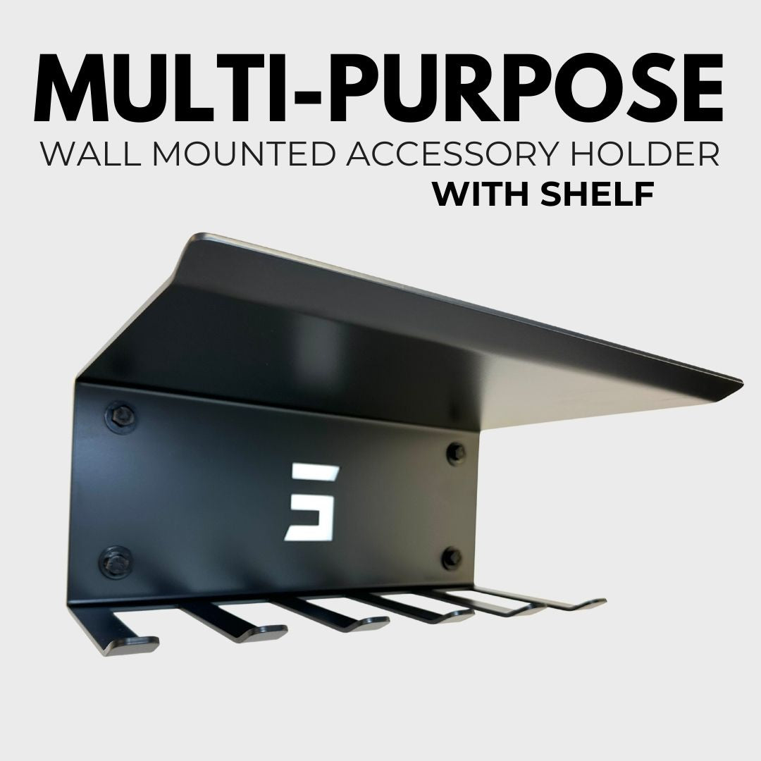 small wall mount accessory hanger with shelf