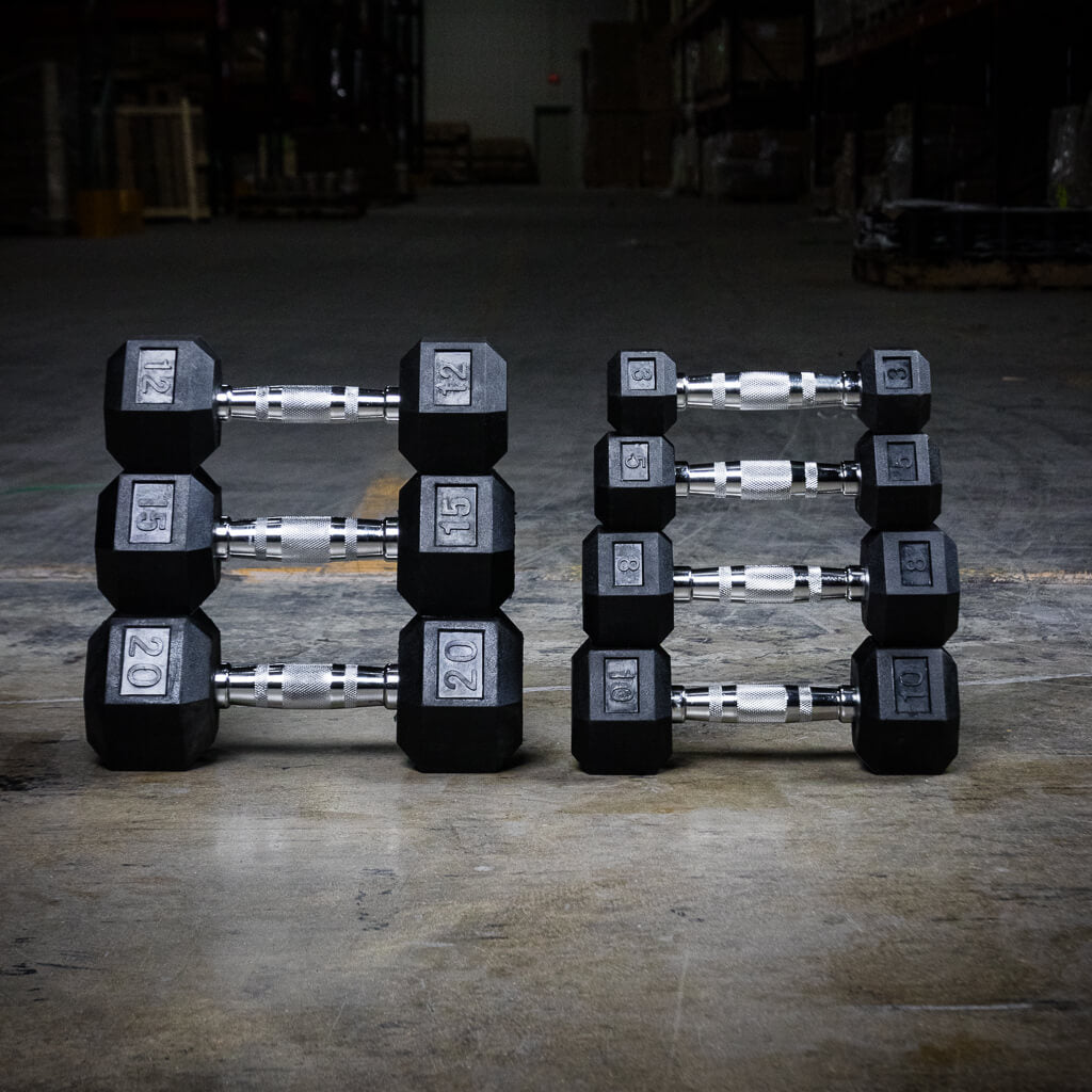 5-40lb PRx Rubber Hex Dumbbell Set
