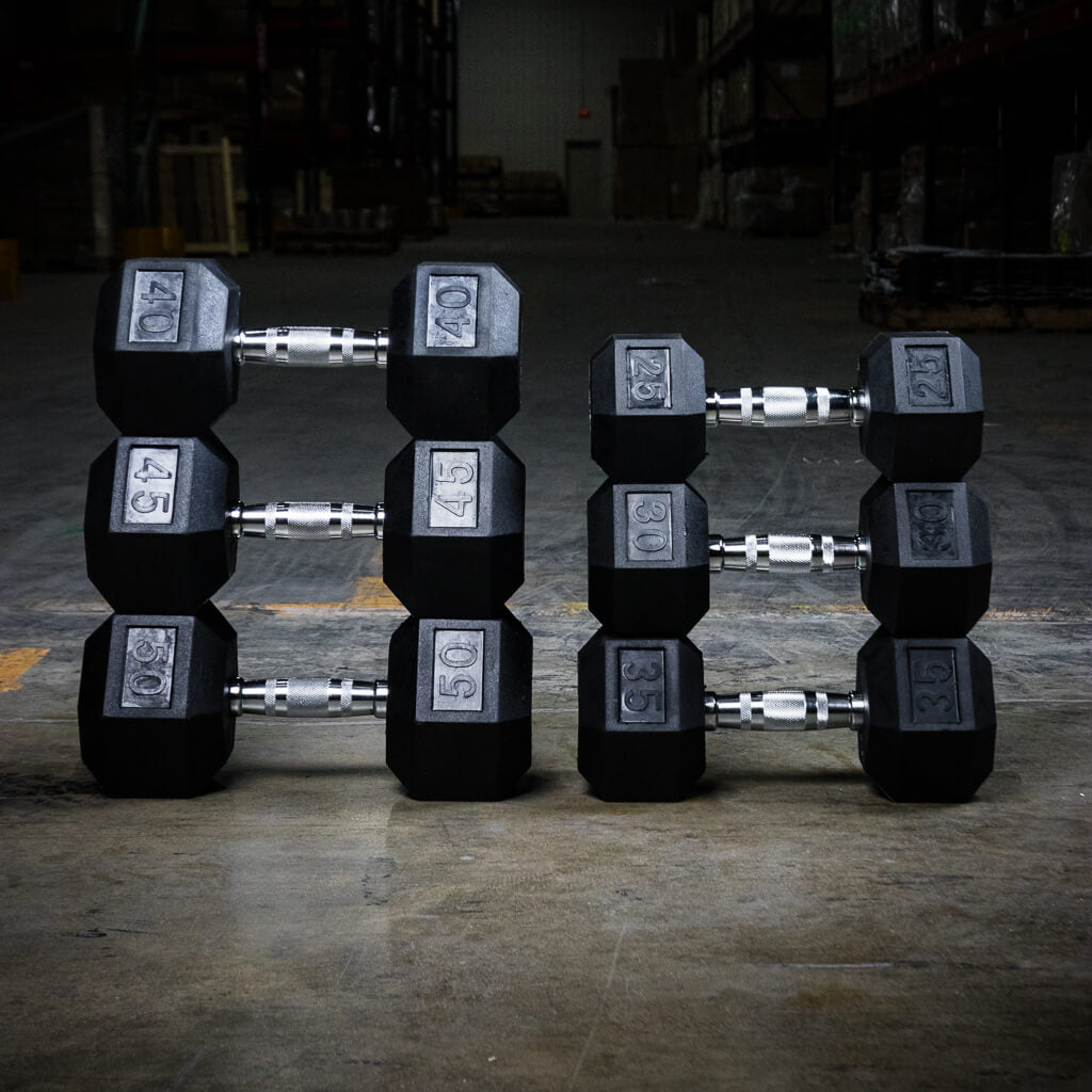 5-40lb PRx Rubber Hex Dumbbell Set