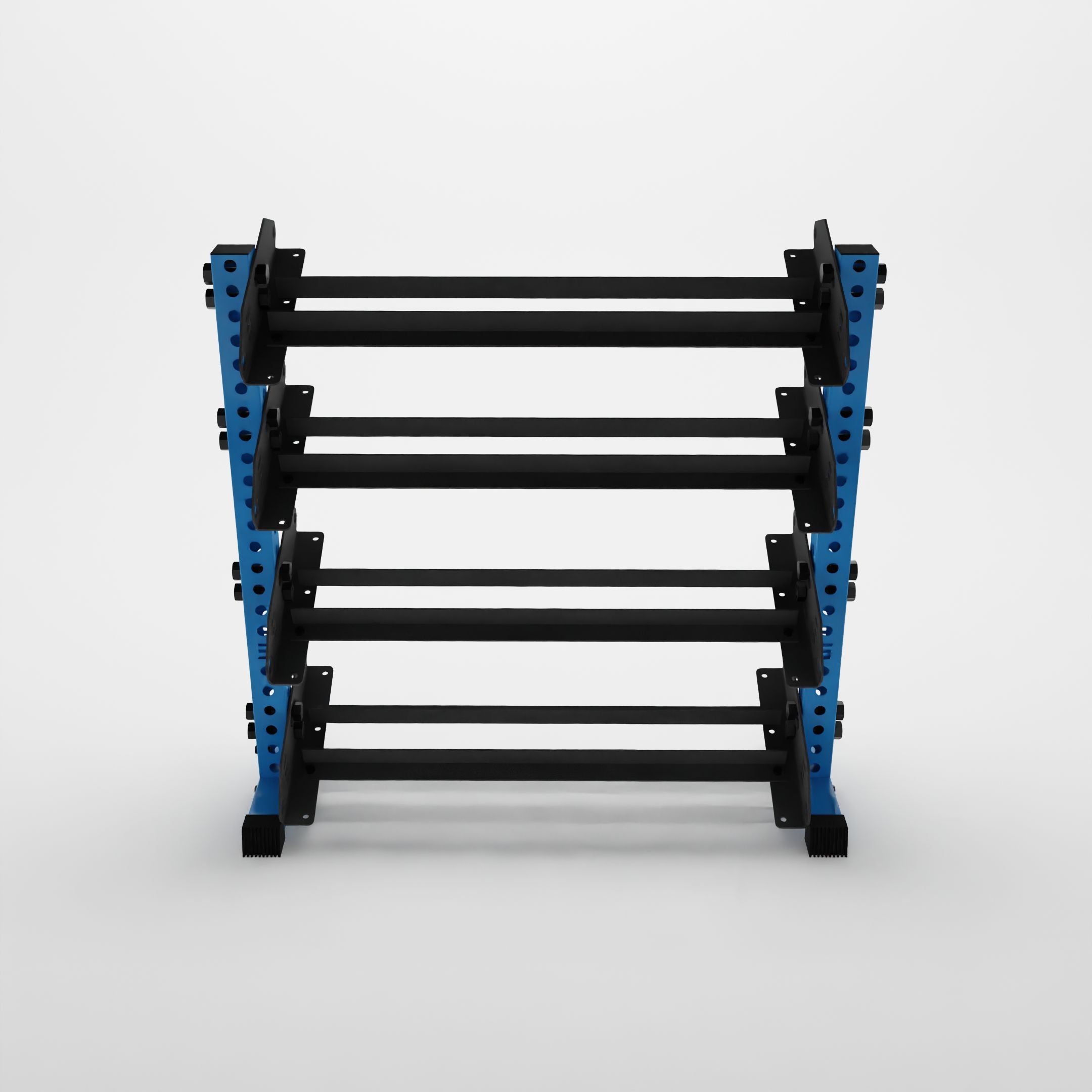 synergy blue 43-inch alpha 4-tier horizontal dumbbell rack