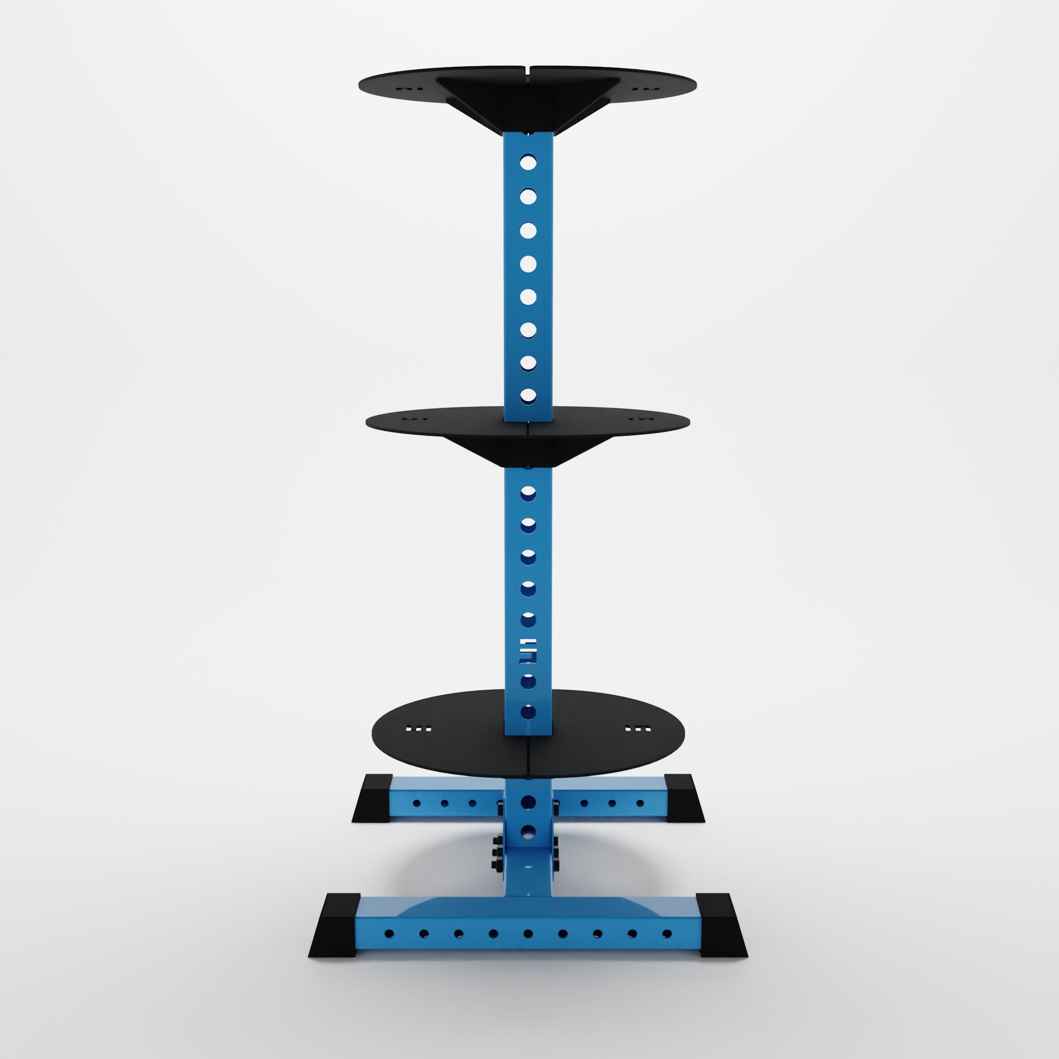 synergy blue alpha 3-tier vertical kettlebell rack